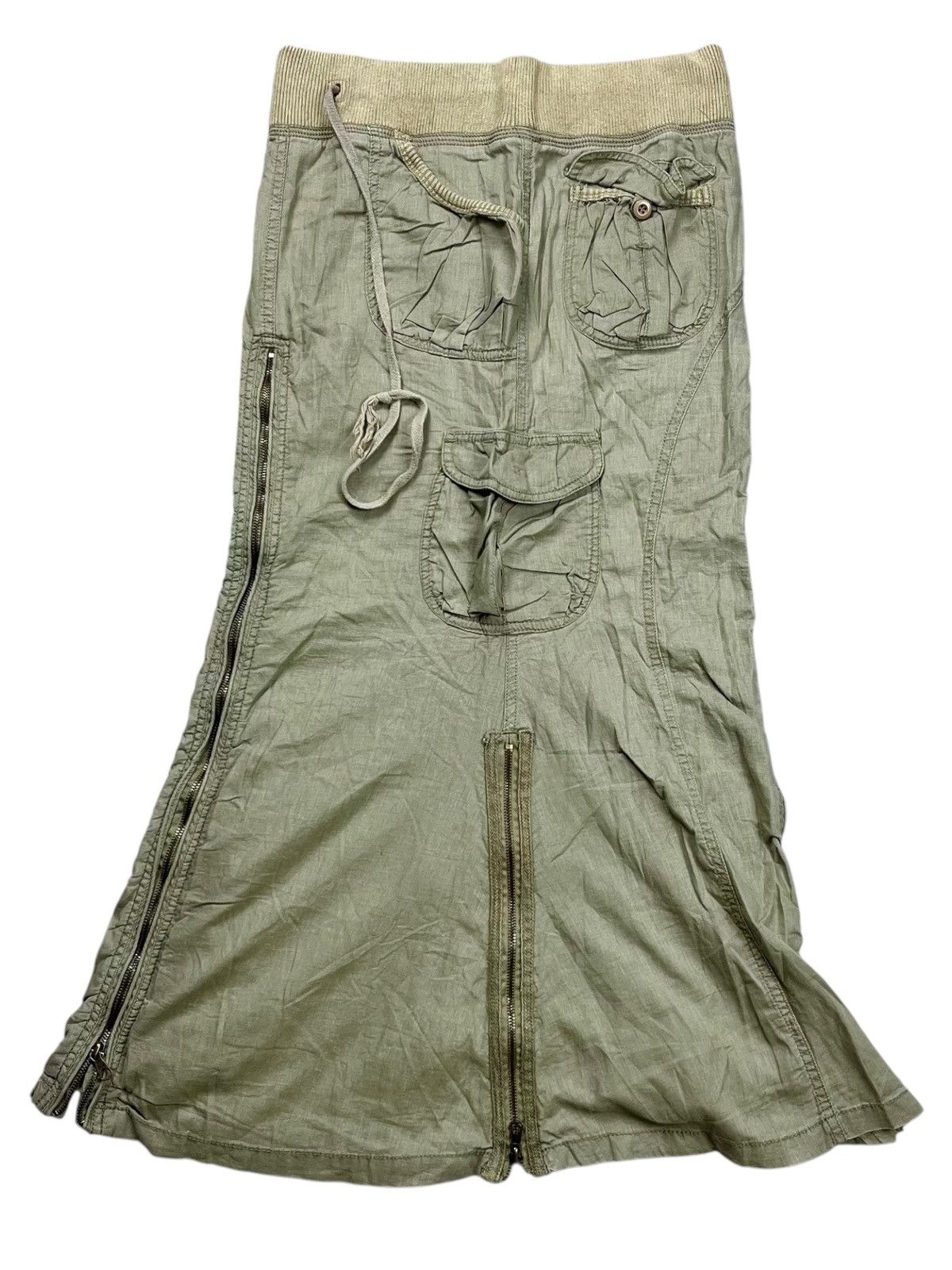 If Six Was Nine 2000s GOA - Multizpper Parachute Cargo Skirt Size 29" - 10 Thumbnail