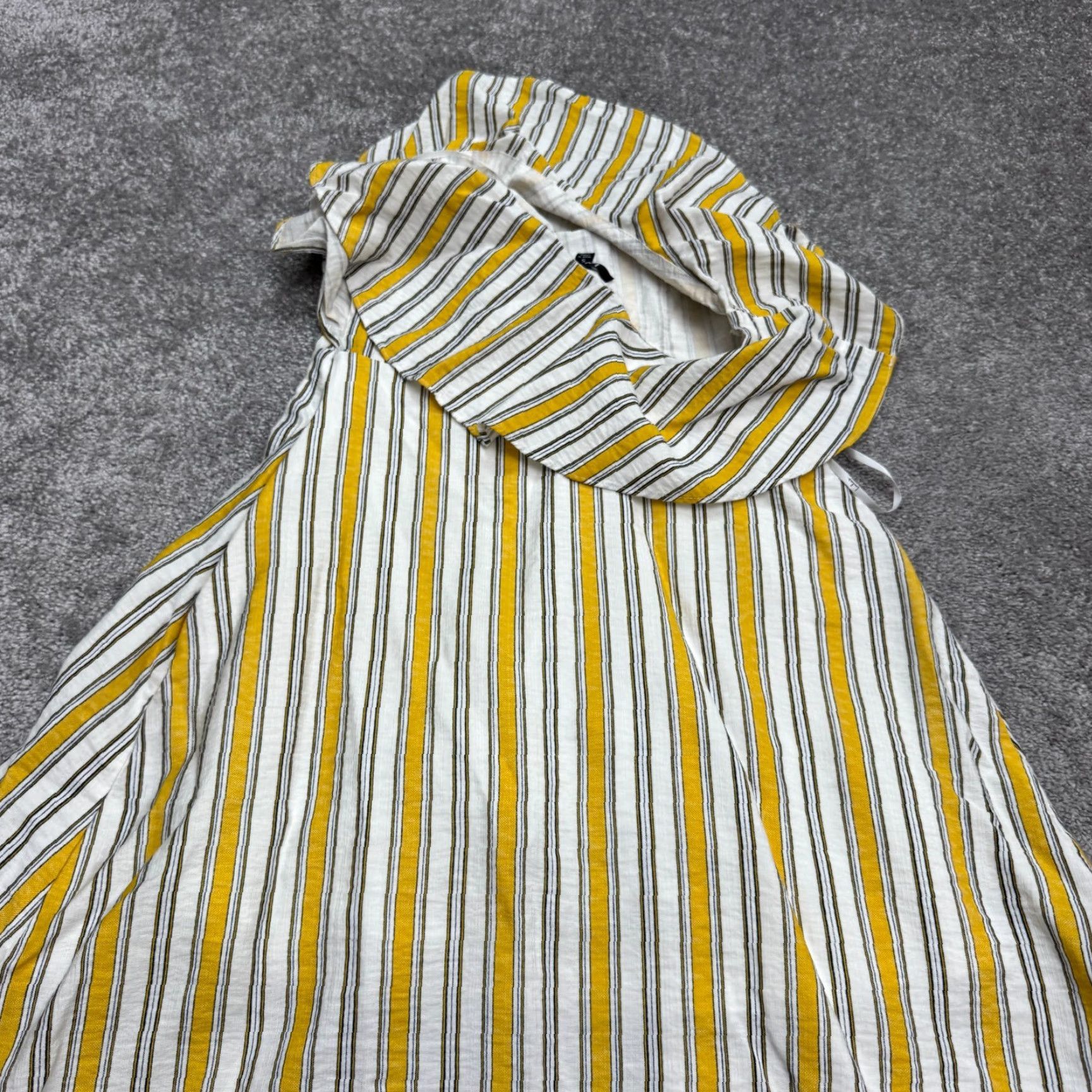 Lulus Lulus High Tide Striped One Shoulder Midi Dress Women Small Yellow Ruffle Hi-Low Size S / US 4 / IT 40 - 4 Thumbnail