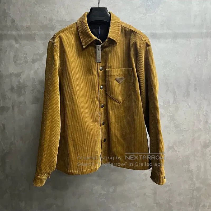 Prada Prada Men's Long Sleeve Yellow Cotton Shirt. Size US L / EU 52-54 / 3 - 1 Thumbnail