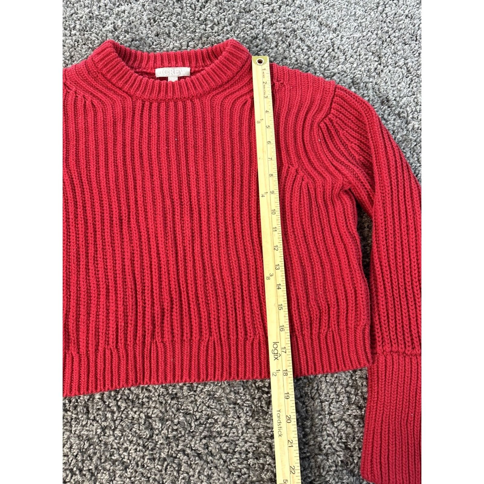 J.Crew J.Crew Sweater Womens M Red Cable Knit Pullover Fisherman Crewneck Winter Casual Mens? Size M / US 6-8 / IT 42-44 - 2 Thumbnail