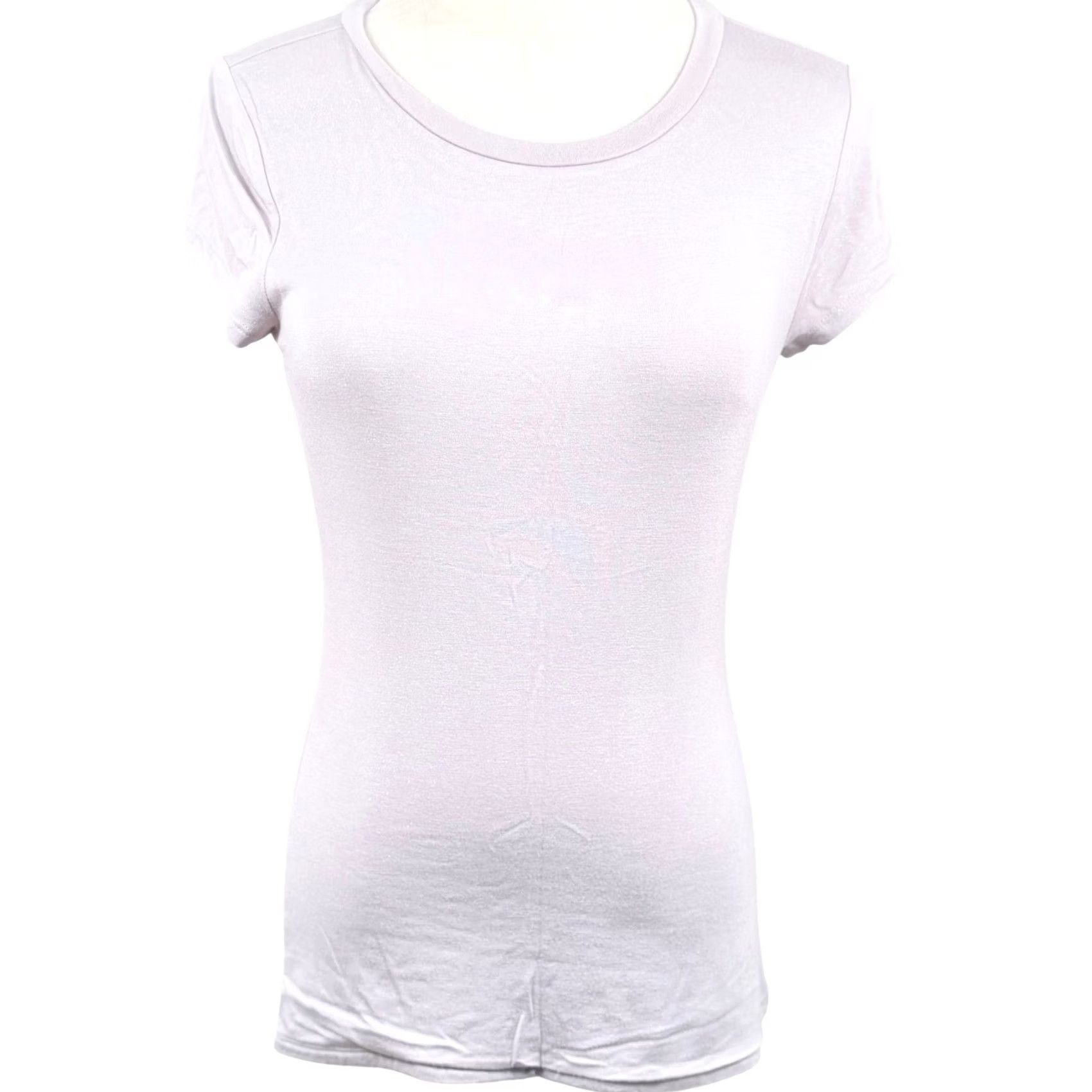 Express Express T-Shirt Shimmer SS Crew Neck Slim Fit Pink - S, Women Size S / US 4 / IT 40 - 2 Thumbnail