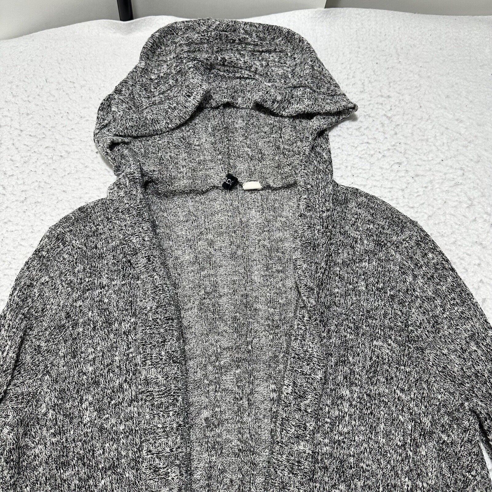 Bdg BDG Medium Heather Gray Open Front Cardigan Hooded Knit Size M / US 6-8 / IT 42-44 - 2 Thumbnail