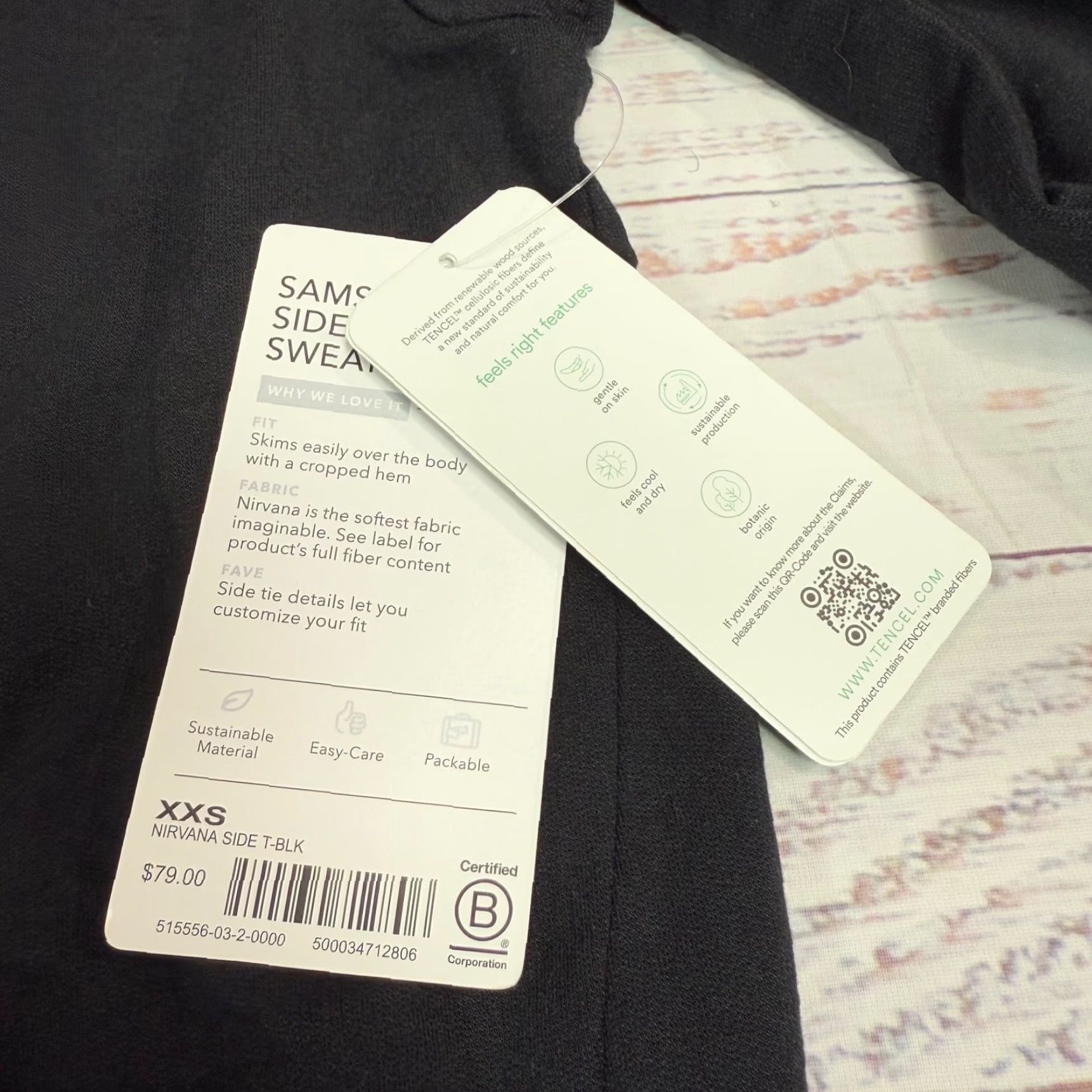 Athleta Athleta Womens Sweatshirt Pullover XS Black Long Sleeve Side Tie Samsara New XS Womens Black Sweatshirt Size XXS / US 00 / IT 34 - 7 Thumbnail