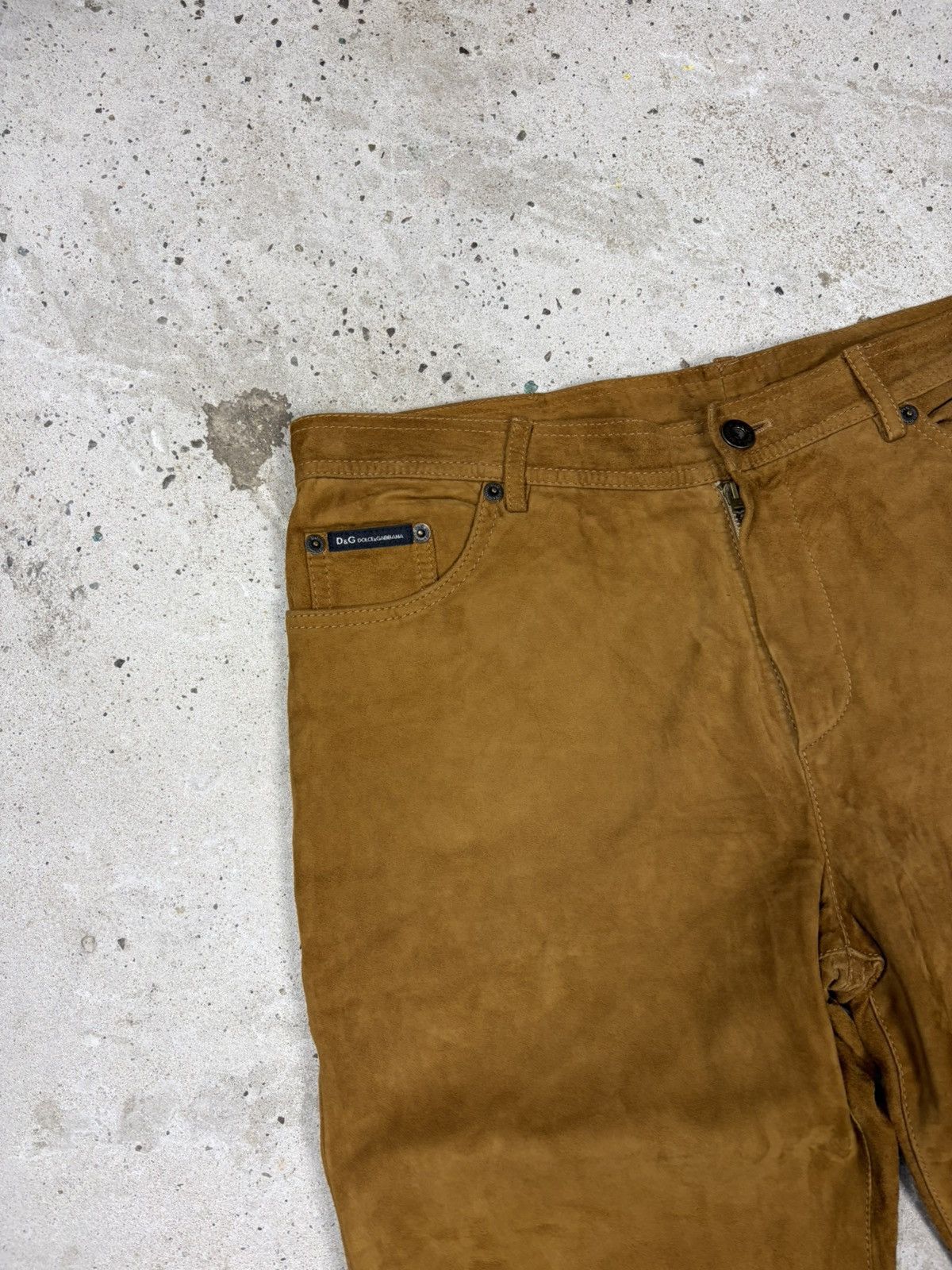 Dolce & Gabbana 2000s Dolce & Gabbana Camel Suede Leather Bootcut Pants Flar Size US 31 - 9 Thumbnail