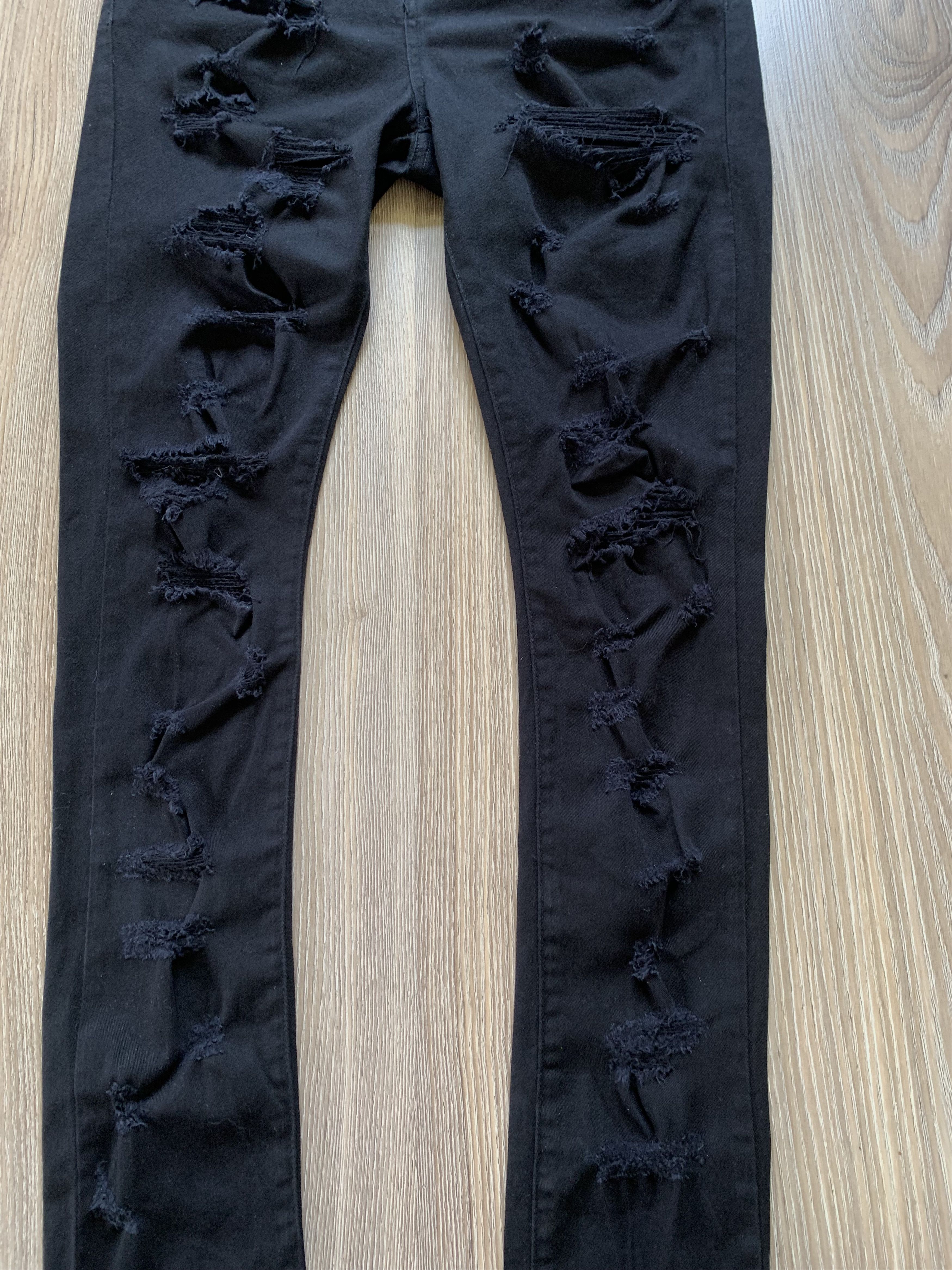 Jaded London Jaded London Super Skinny Fit Distressed Black Jeans Size US 34 / EU 50 - 10 Thumbnail