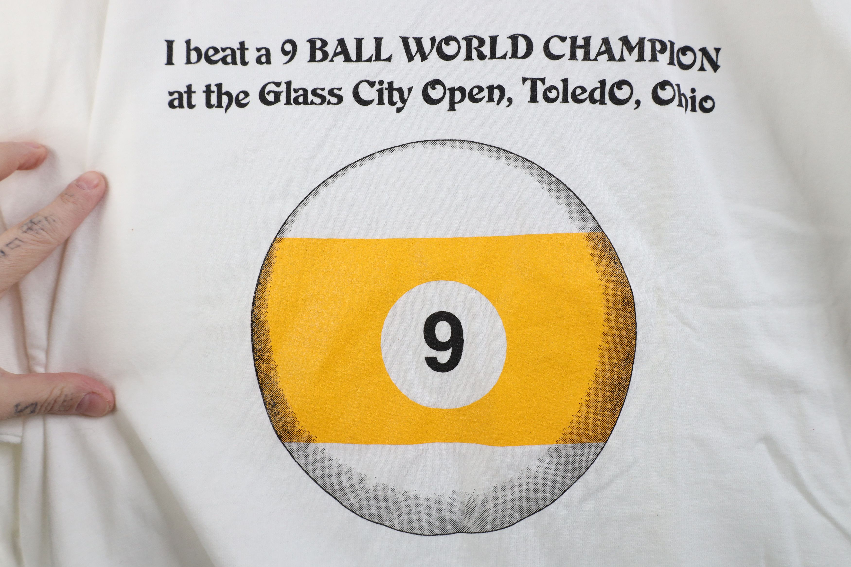 Vintage Vintage 90s World Champion Glass City Open Pool T-Shirt Size US XL / EU 56 / 4 - 4 Thumbnail
