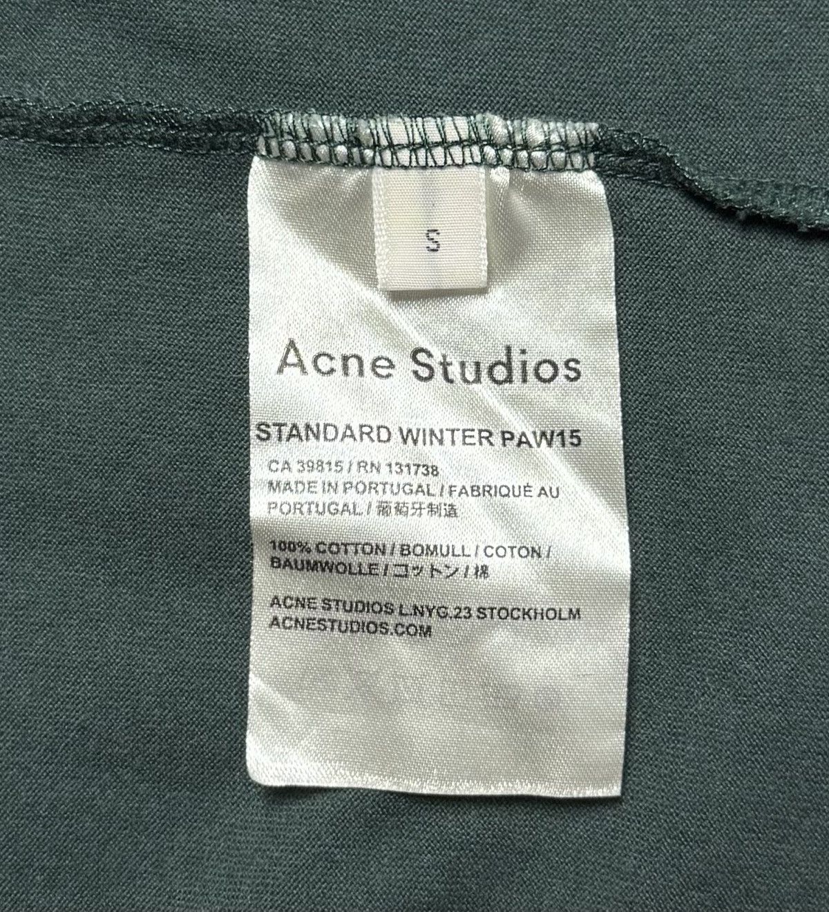 Acne Studios Acne Studios Standard Winter RAW15 Cotton T-Shirt Size US S / EU 44-46 / 1 - 9 Thumbnail