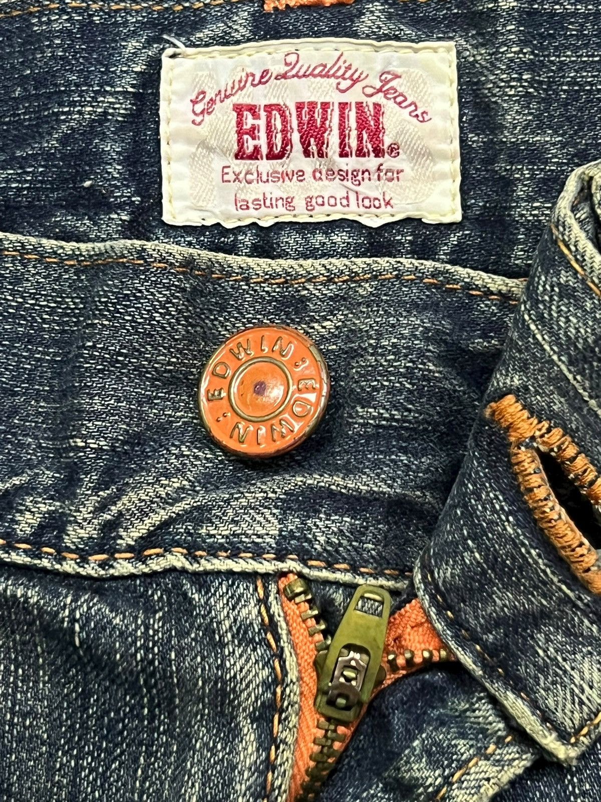 Edwin Loose Vintage Edwin 403XVS - Faded Mud Wash,Distressed Denim Size US 35 - 9 Thumbnail