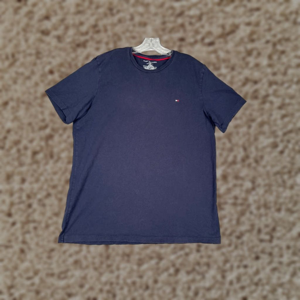 Tommy Hilfiger Tommy Hilfiger Shirt 100% Cotton Adult Large Blue Short Sleeve Crew Neck READ Size US L / EU 52-54 / 3 - 1 Thumbnail