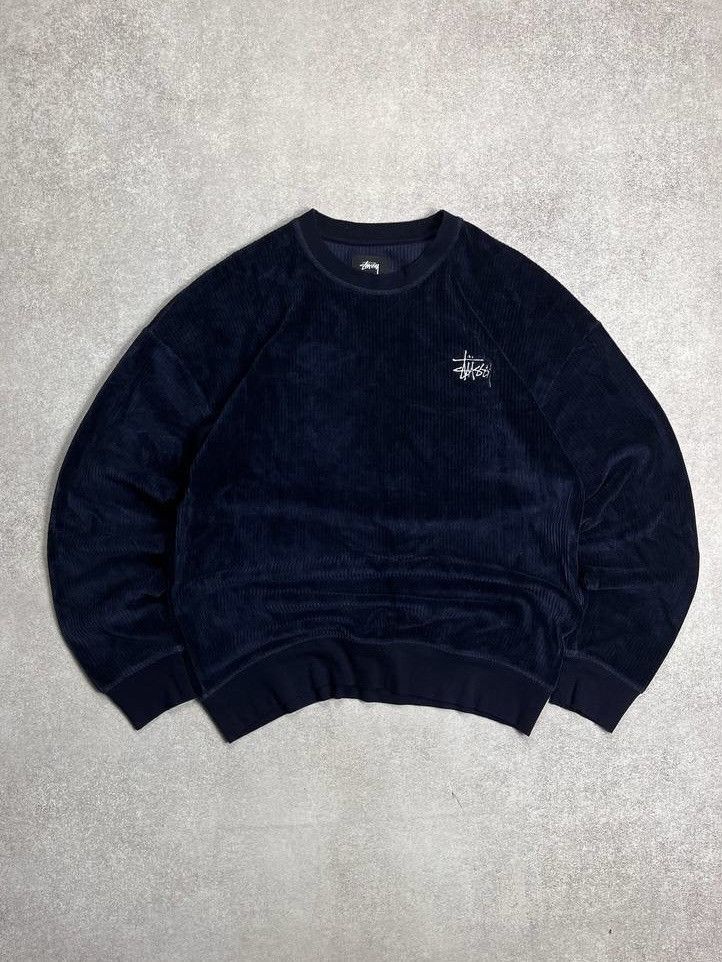 Vintage Stussy Velour Boxy Sweatshirt M