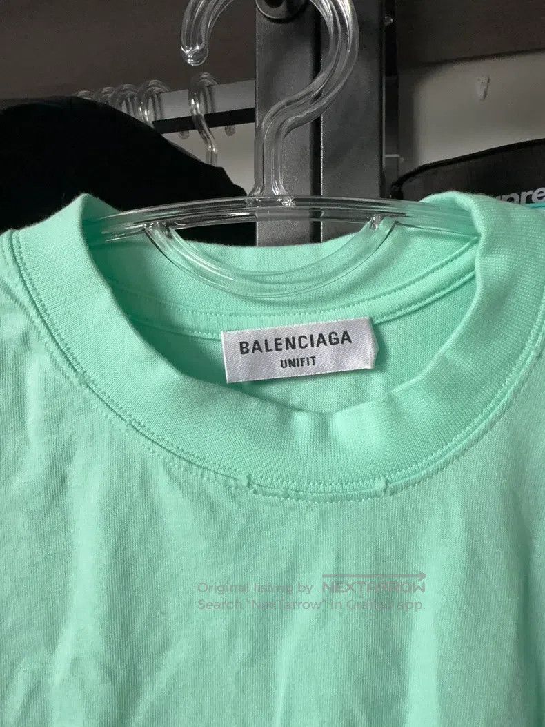 Balenciaga Balenciaga Mint Green Embroidered Short Sleeve Size US S / EU 44-46 / 1 - 6 Thumbnail
