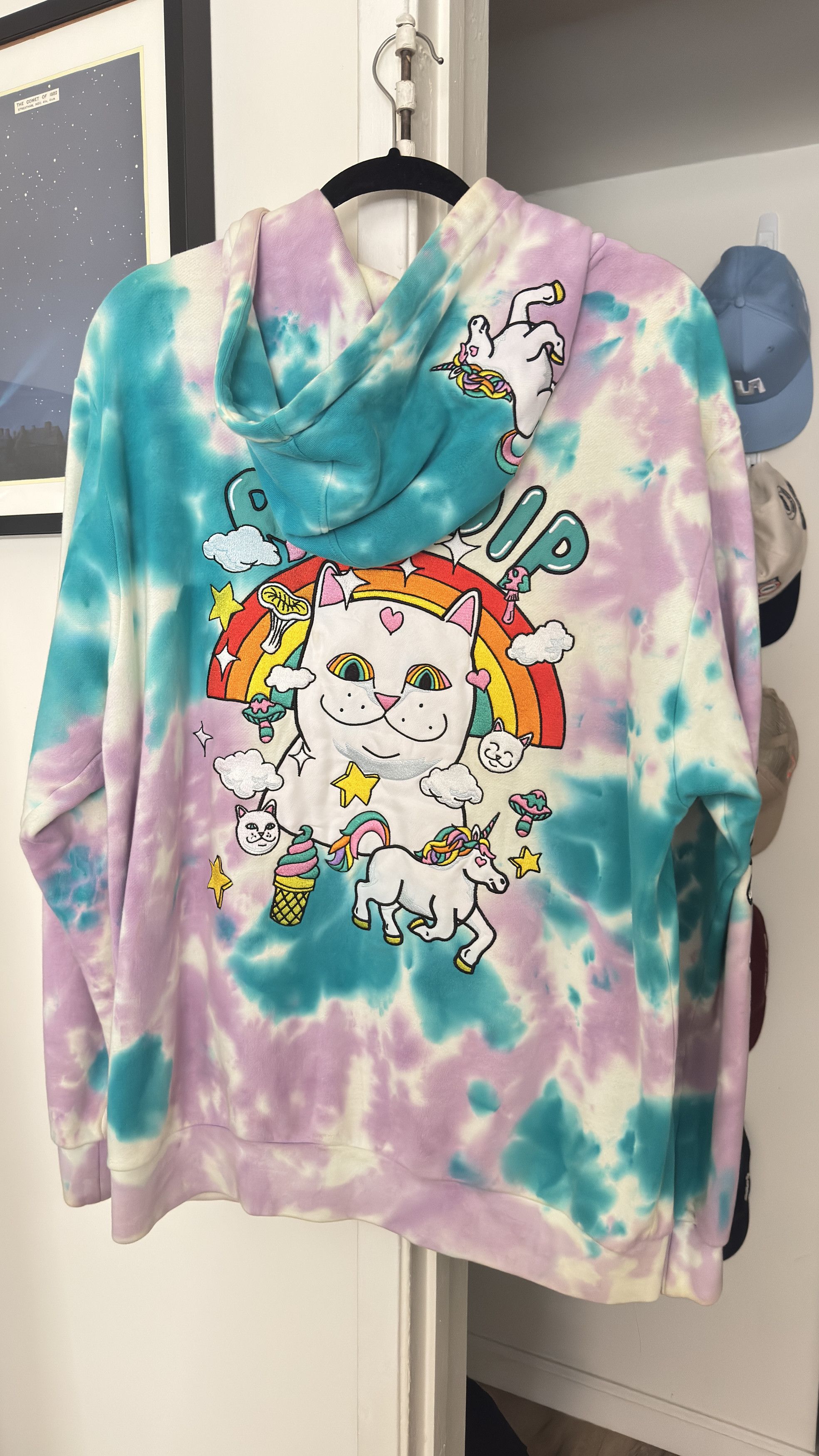 RIPNDIP Rare RIPNDIP “Nermland Hoodie” in Purple / Teal Tie Dye Size US S / EU 44-46 / 1 - 2 Thumbnail