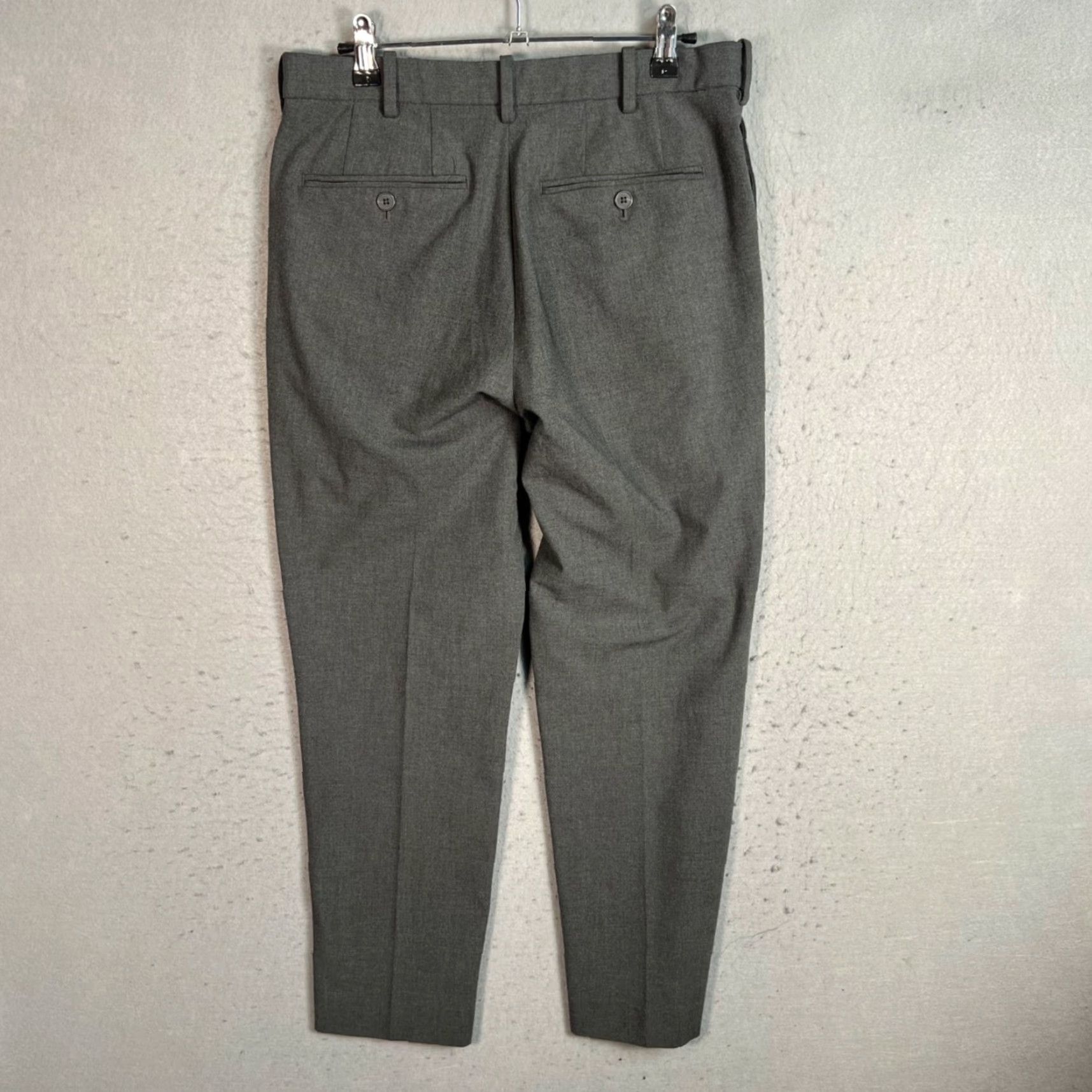 Uniqlo Uniqlo Slim Dress Pants Men's 27-30 29 In Gray Polyester Blend Flat Front Tapered Size US 29 - 2 Thumbnail