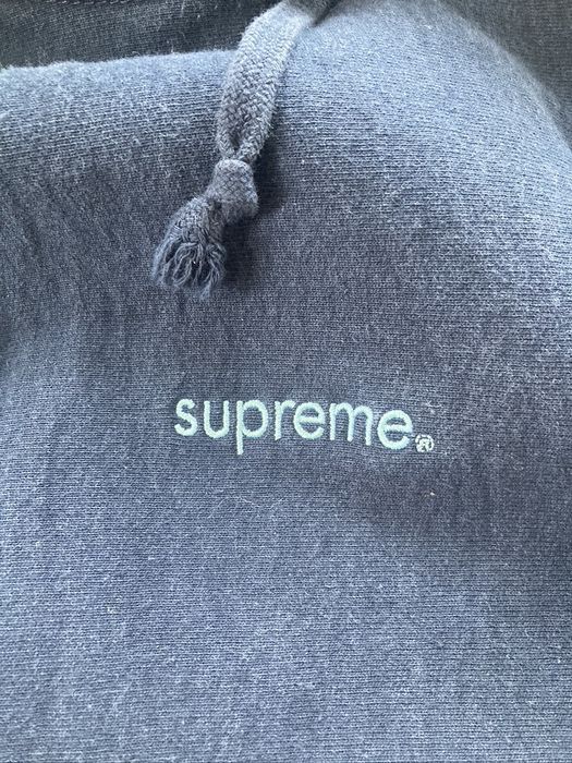 Supreme Supreme Trademark Hoodie Navy FW2018 | Grailed