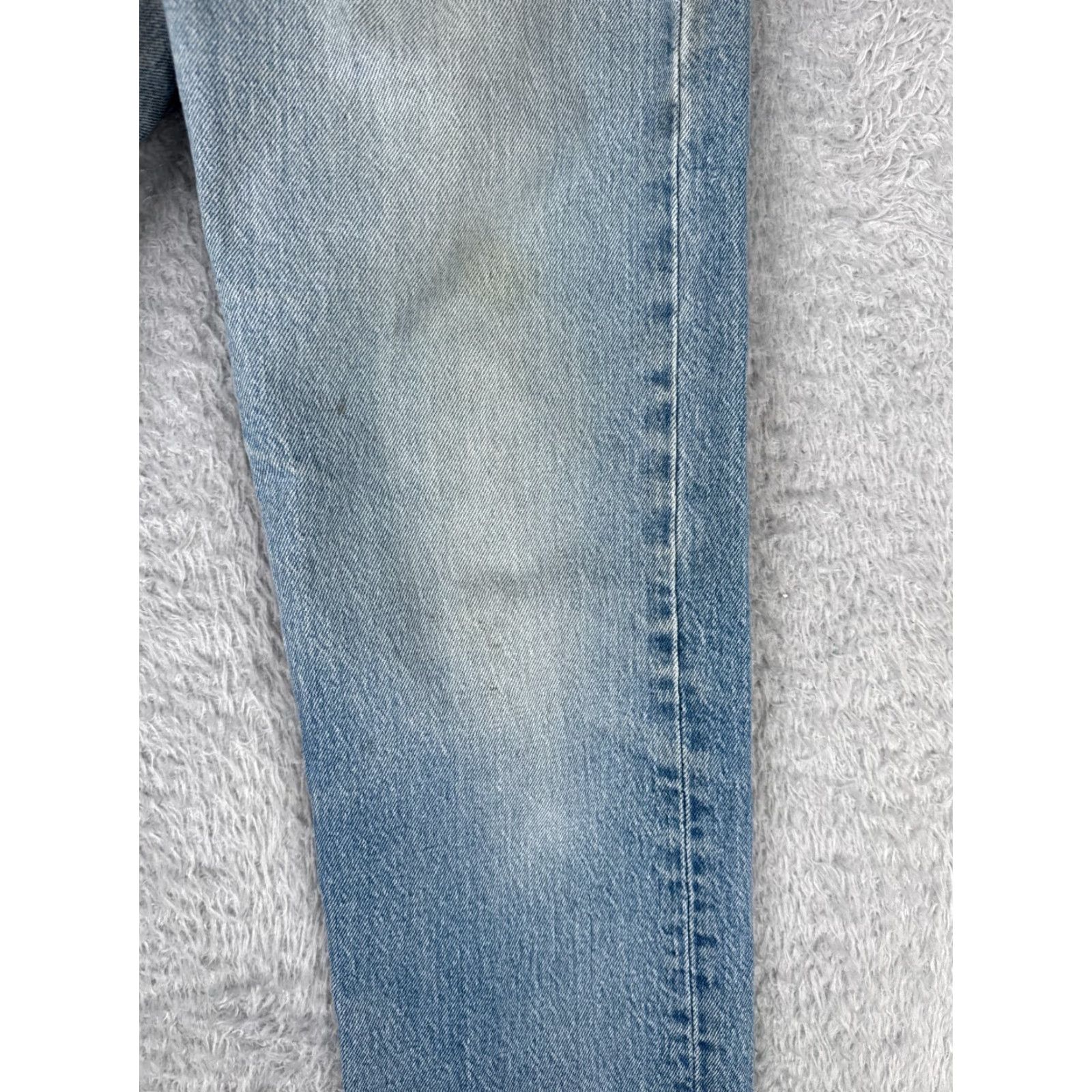Levi's Levi's Wedgie Fit Vintage Women's Straight Jeans 25 Blue Denim Mid Rise Stretch Distressed 26x27 Size 42" / US 20 - 4 Thumbnail