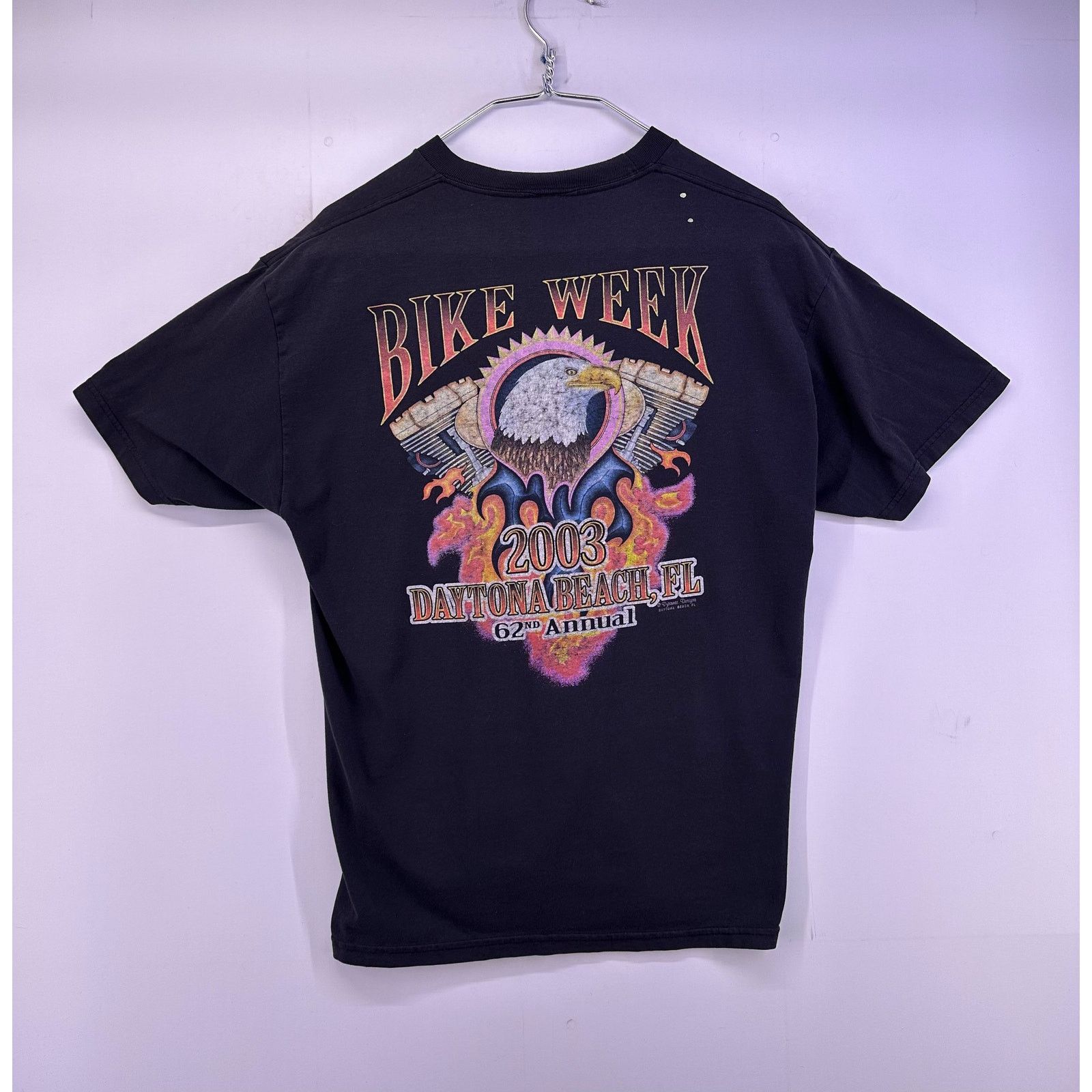 Hanes Vintage 2003 Daytona Beach Bike Week 62 Annual Tshirt Size L Size US L / EU 52-54 / 3 - 1 Thumbnail