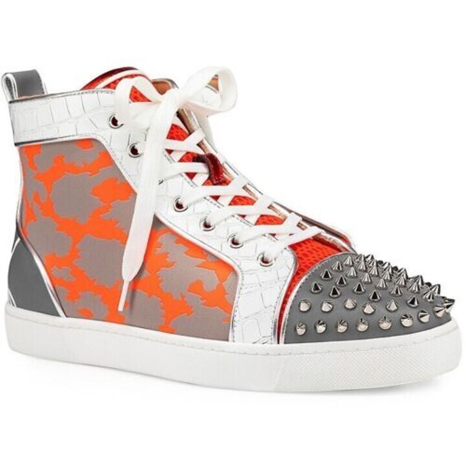 Christian Louboutin Christian Louboutin Men Fun Lou Spikes Flat Reflex Orange Size US 13 / EU 46 - 1 Thumbnail