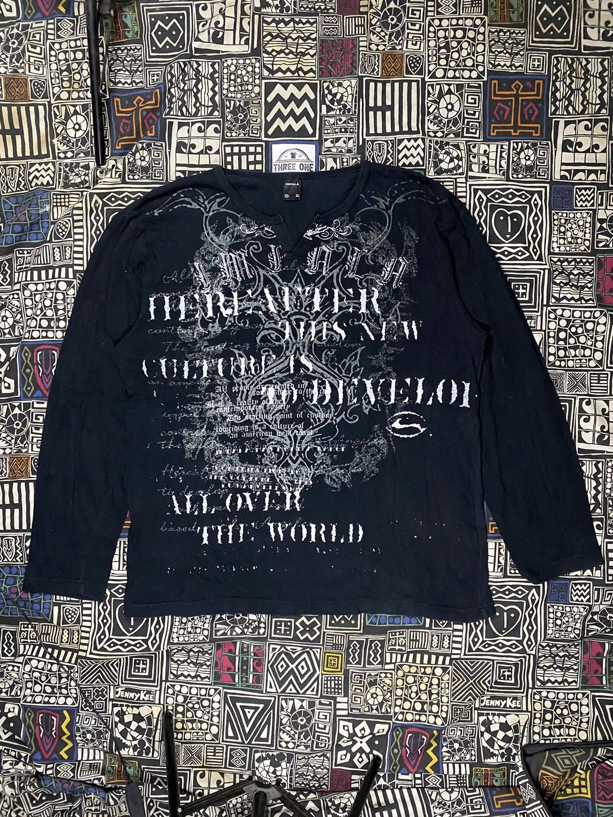 If Six Was Nine × Japanese Brand Impala Poem Cross Tribal Longsleeve T shirt Size US XL / EU 56 / 4 - 1 Thumbnail