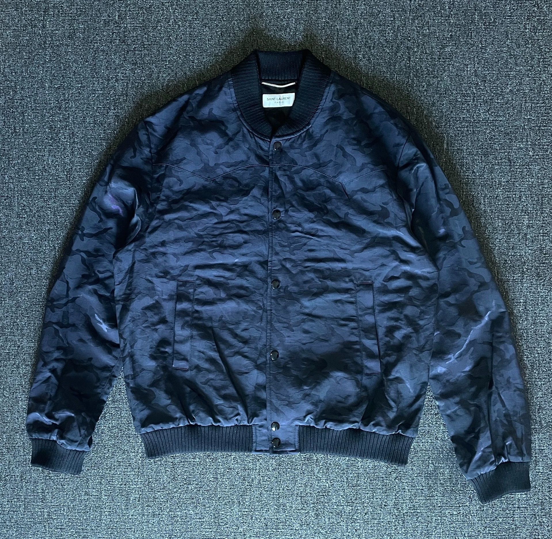 Saint Laurent Paris Saint Laurent YSL Camouflage Baseball Jacket, Size L / US 10 / IT 46 - 1 Thumbnail