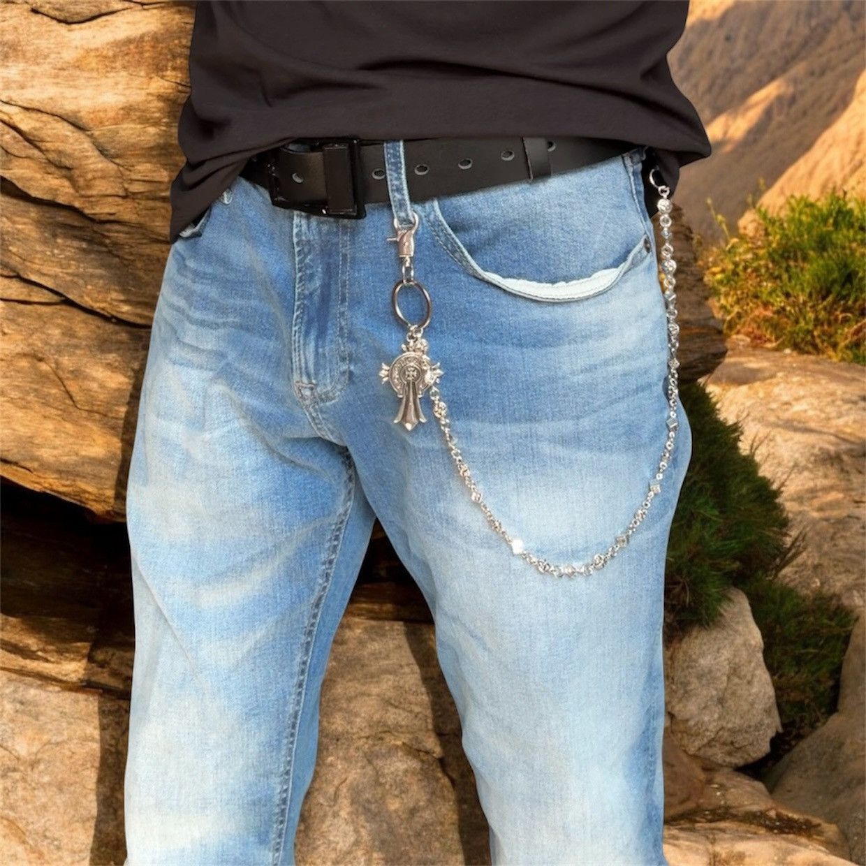 Other Cross Pants Chain for Men Women,Jeans Chain,Keys Chain Size ONE SIZE - 1 Thumbnail