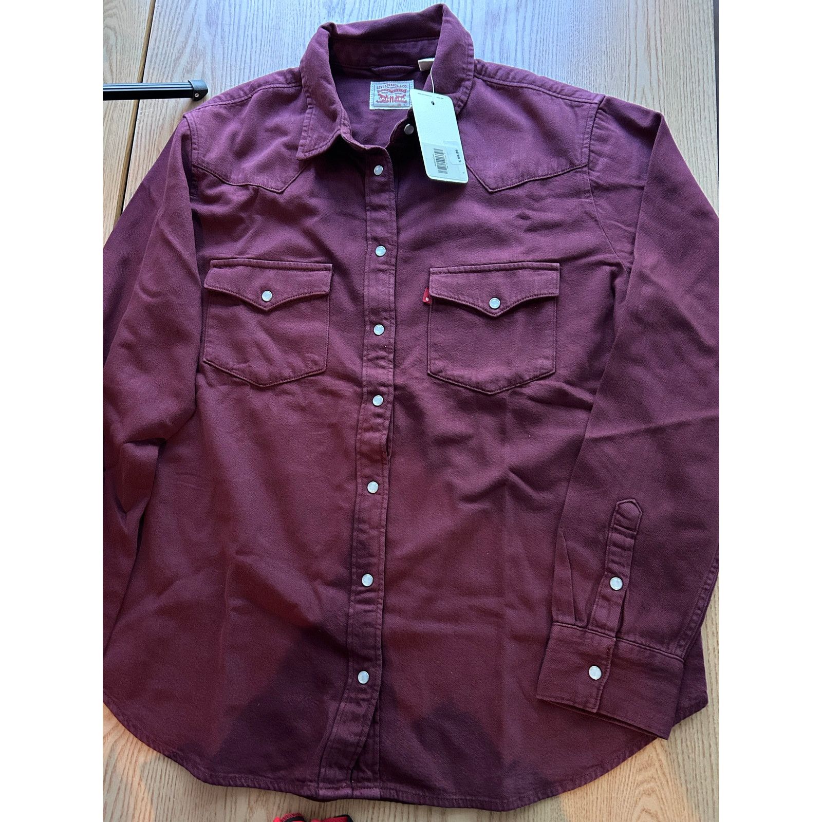 Levi's New Women’s Levi’s Collared Jean Shirt Snap Buttons Large Size L / US 10 / IT 46 - 1 Thumbnail