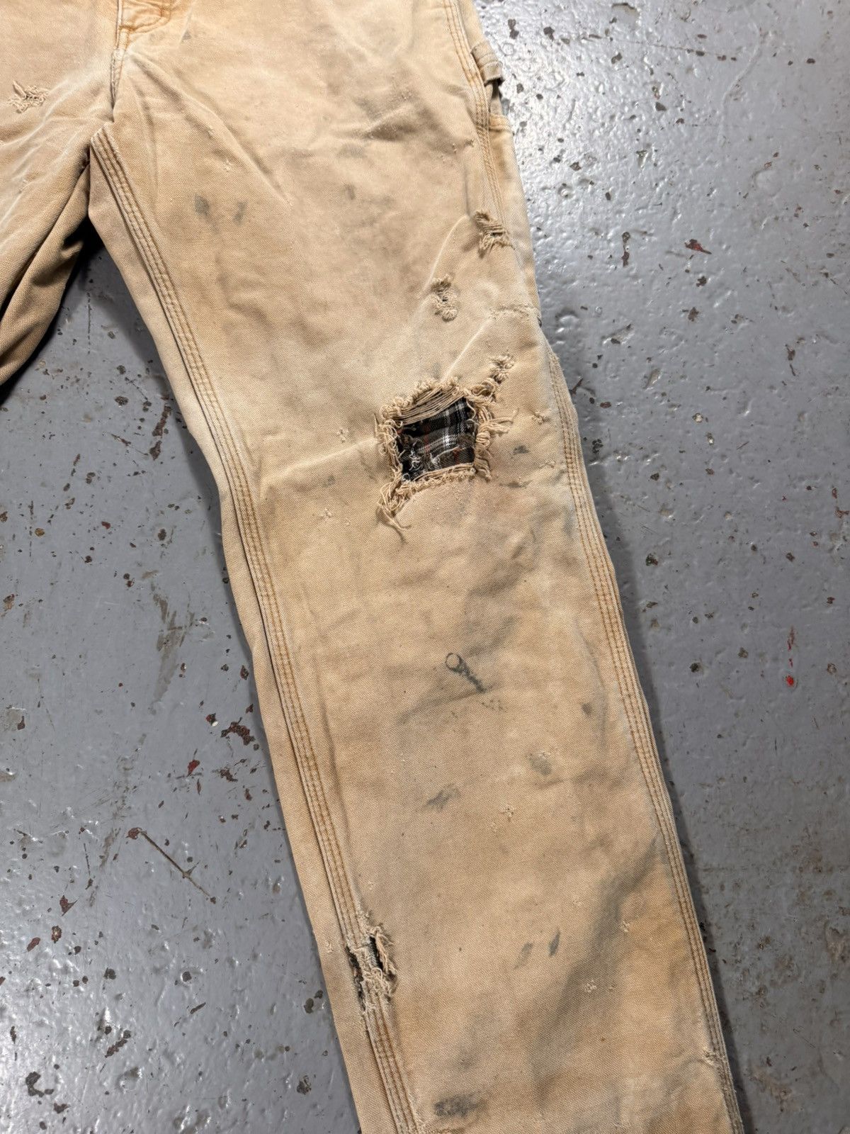 Carhartt Insane Distressed Carhartt Fleece Line Carpenter Pants Size US 30 / EU 46 - 3 Thumbnail