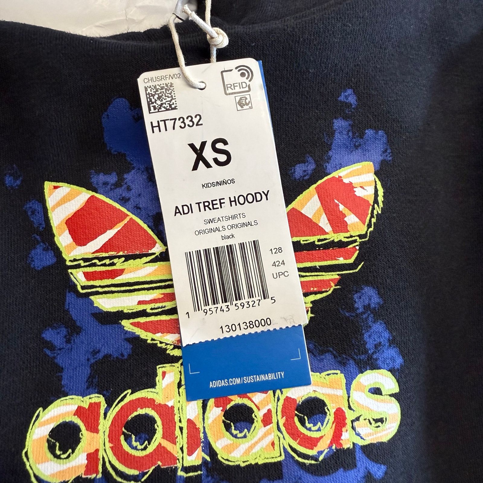 Adidas Adidas Trefoil Hoodie Black/Multicolor Size XS Youth Size XS / US 0-2 / IT 36-38 - 10 Thumbnail
