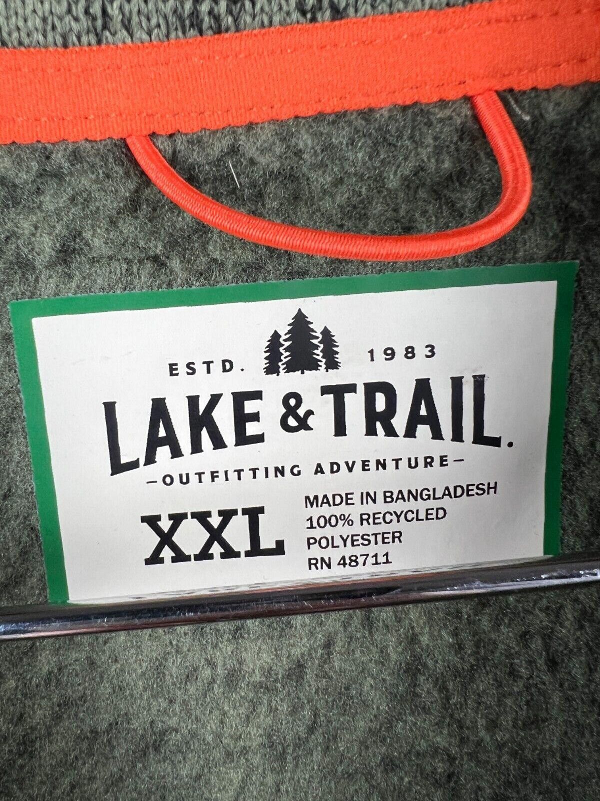 Designer Lake & Trail Polyester Sherpa Zip Up Vest Green Size 2XL Size US XXL / EU 58 / 5 - 4 Thumbnail