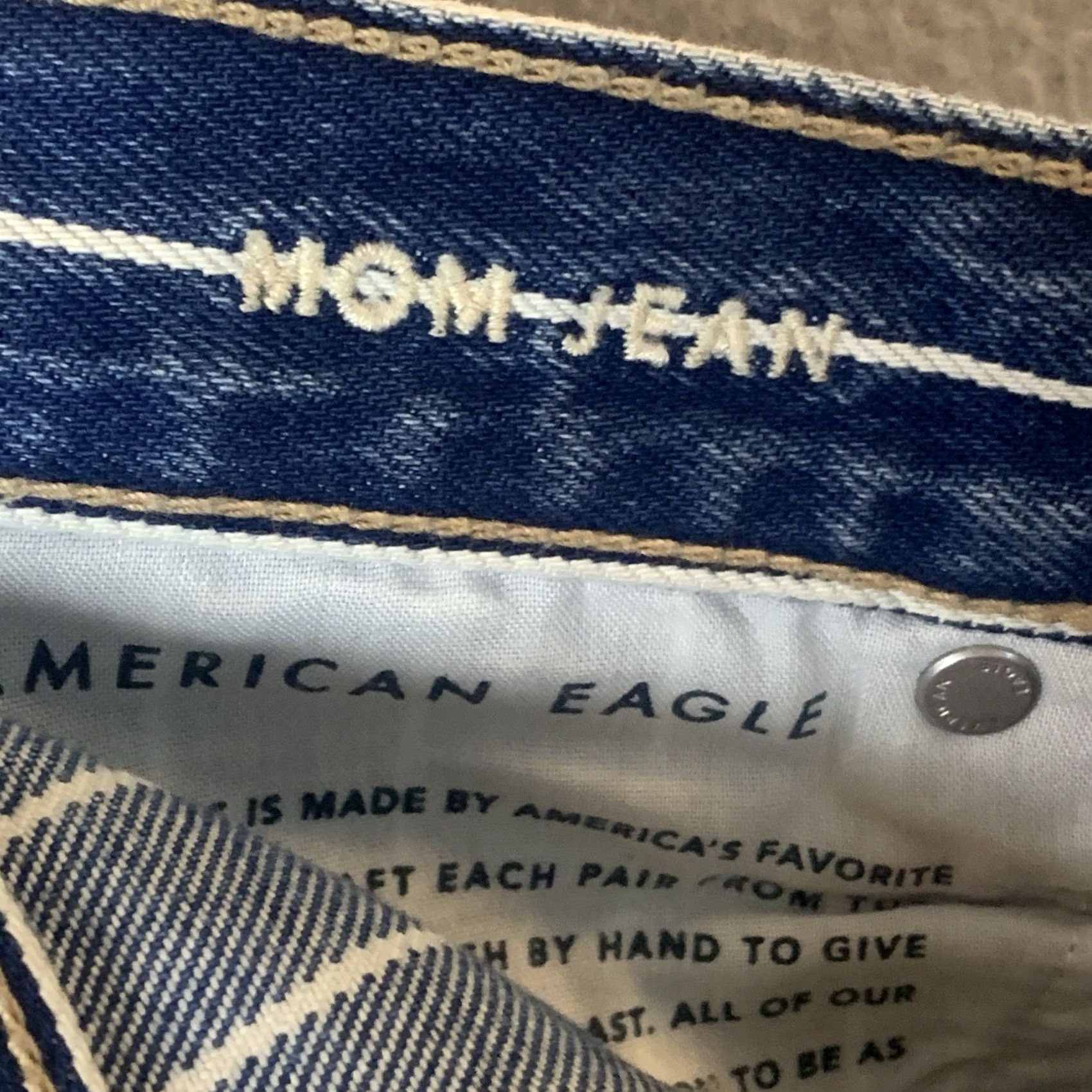 American Eagle Outfitters American Eagle Outfitters Jeans Womens 4 Blue Mom Striped Cotton Size 27" / US 4 / IT 40 - 5 Thumbnail
