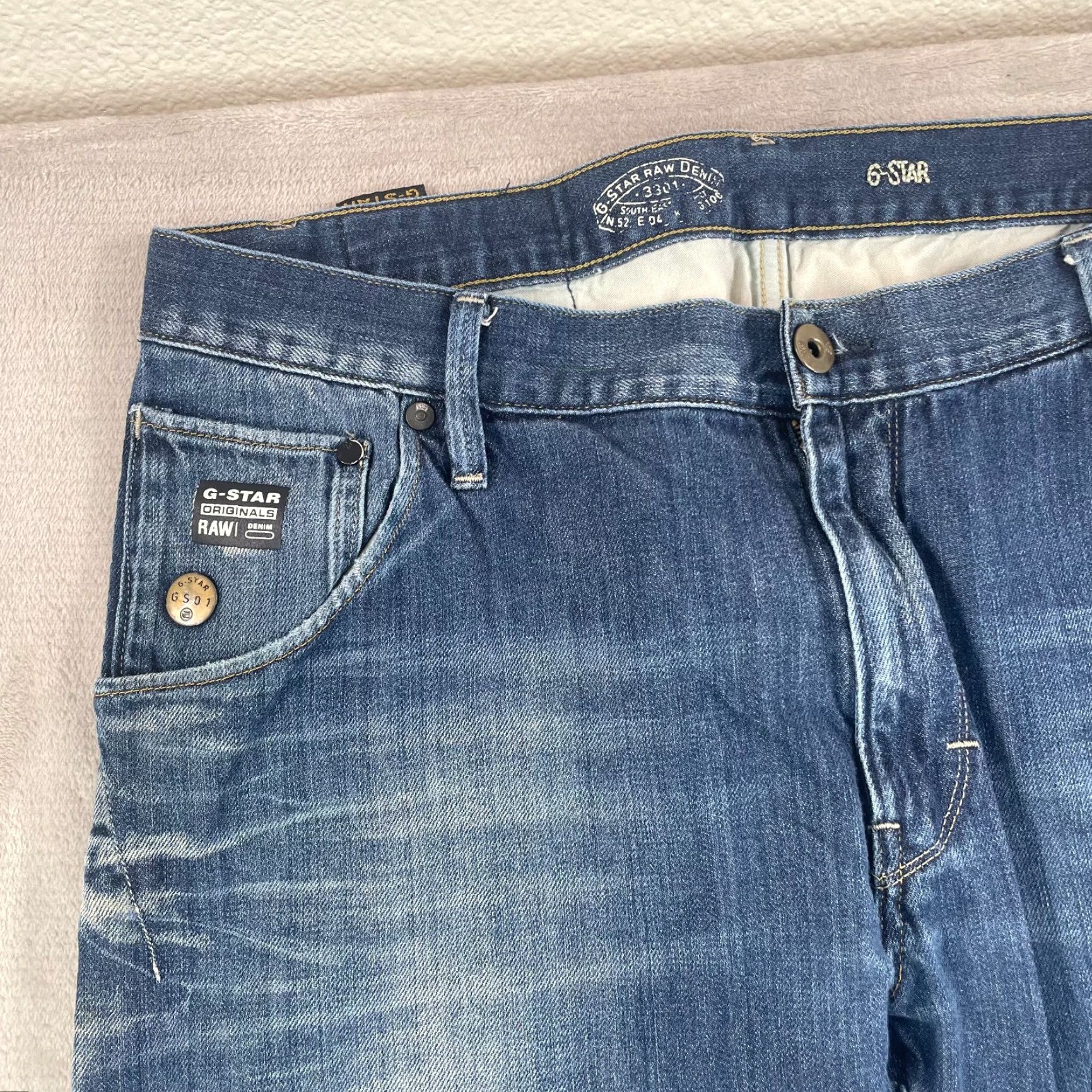 G-Star G STAR RAW DENIM ARC 3D Loose Tapered Jeans Men 36x32 Blue Wash Zip Pocket Size US 36 / EU 52 - 2 Thumbnail