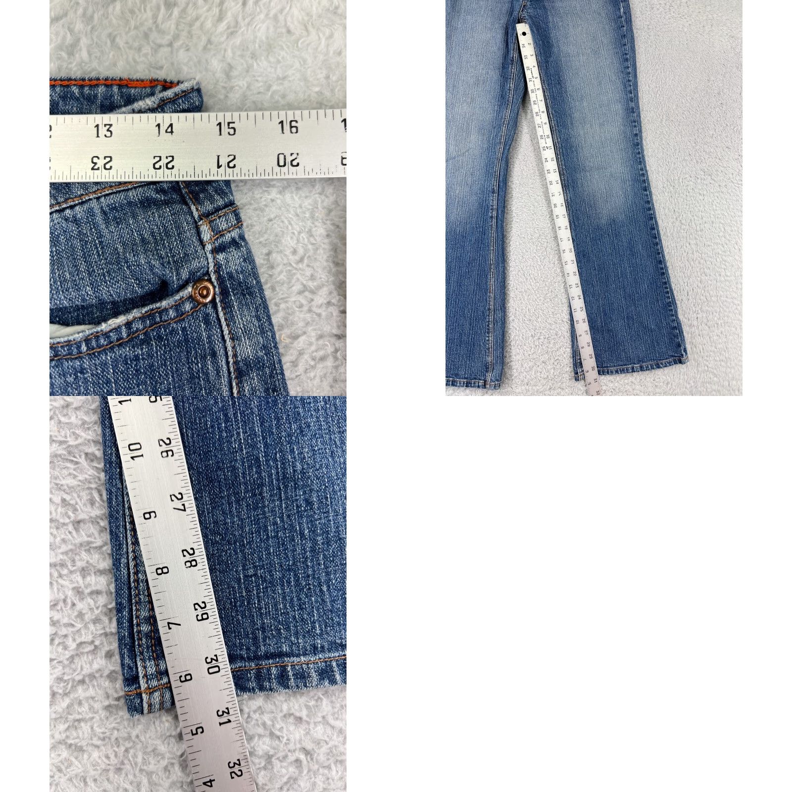 Vintage Bongo Jeans Women Bootcut Denim 7 Blue Mid Rise Stretch 5-Pocket Design Inseam 31 Regular Size 28" / US 6 / IT 42 - 9 Thumbnail
