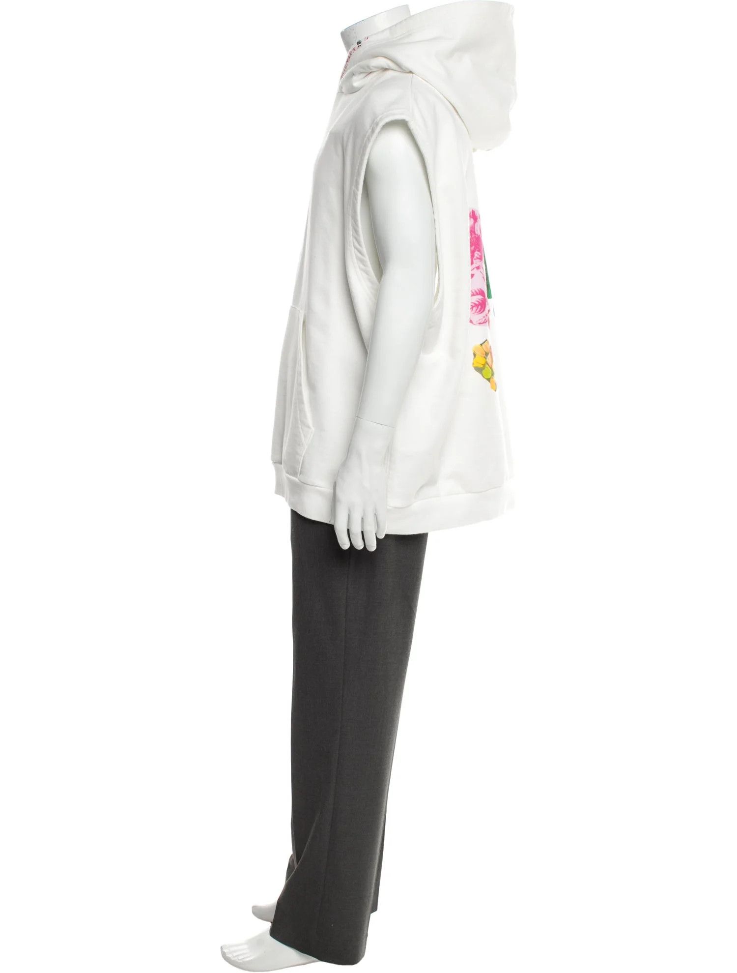 Marni o1f1d3z0525 Crew Neck Sleeveless Hoodie in White Size US XL / EU 56 / 4 - 2 Thumbnail