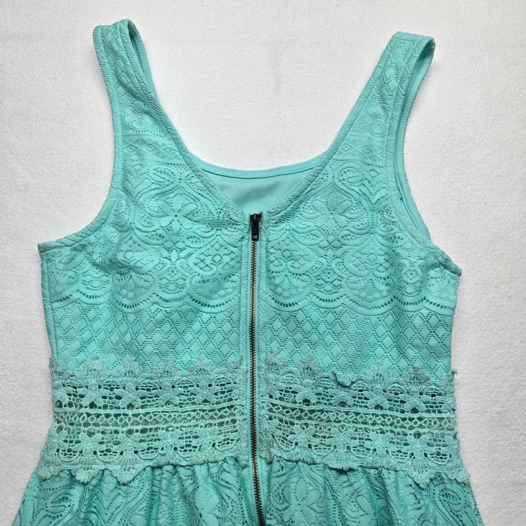 Vintage Xhilaration Shirt Tank Dress Solid Blue Sleeveless Adult Women's M Medium Stretch Knit Casual/Workwear Size M / US 6-8 / IT 42-44 - 8 Thumbnail