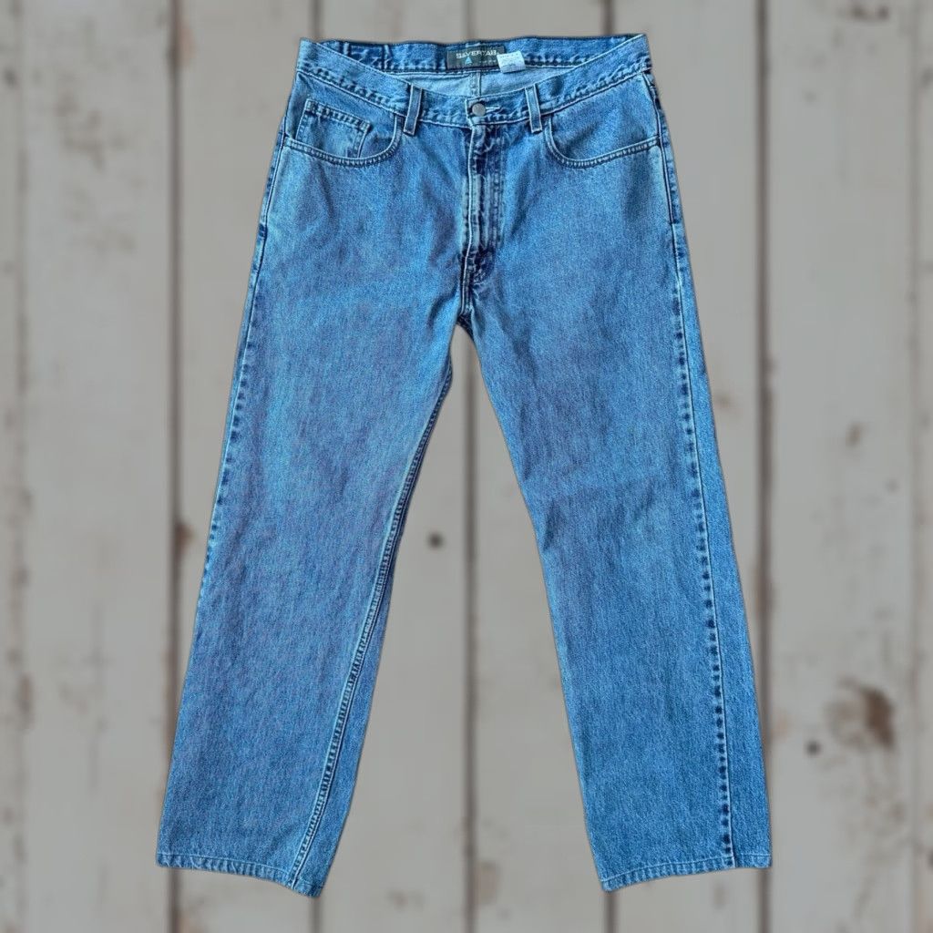 Vintage VINTAGE Rare Levis Silver Tab Straight Leg Jeans Men 33 x 30 Denim 5-Pocket Zipper Zip Silver Tab Levis Mens Jeans Size US 33 - 1 Thumbnail