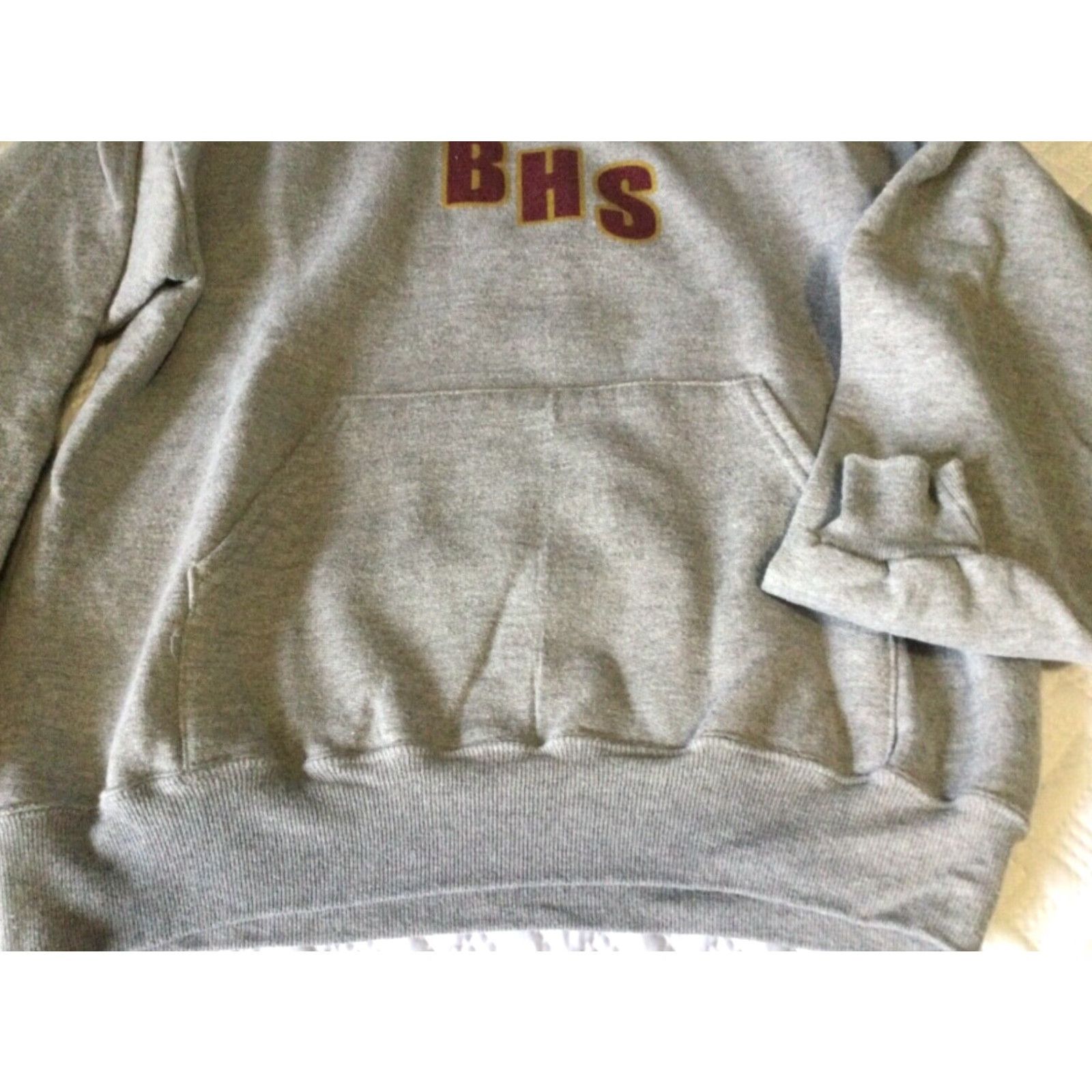 Jerzees VINTAGE JERZEES Hoodie Mens Medium Gray Fleece Pullover Heavyweight BHS Yellow Jackets Size US M / EU 48-50 / 2 - 3 Thumbnail