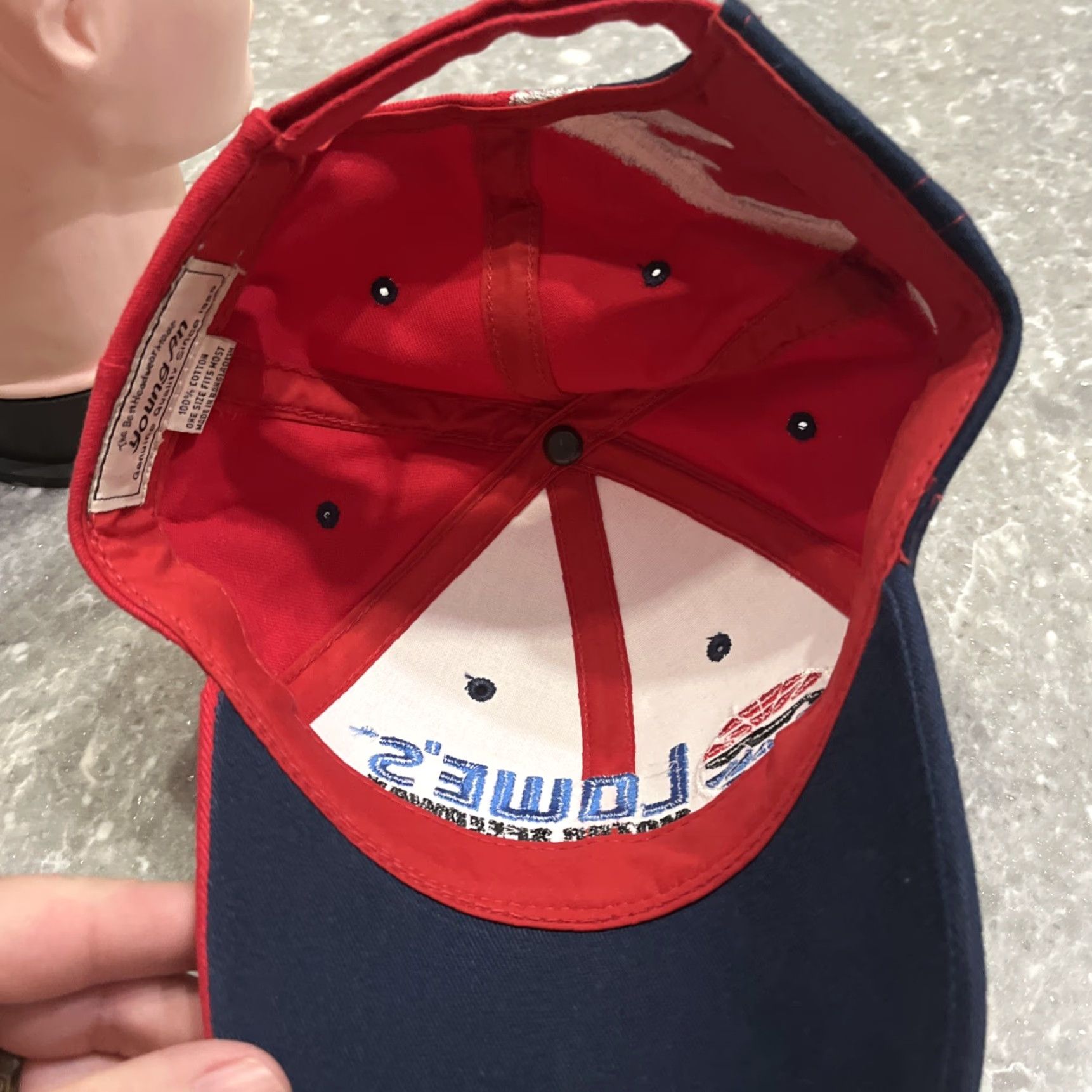 NASCAR Young An Lowes Motor Speedway Hat NASCAR Red Embroidered Adjustable Charlotte Cap Mens Baseball Hat Size ONE SIZE - 5 Thumbnail