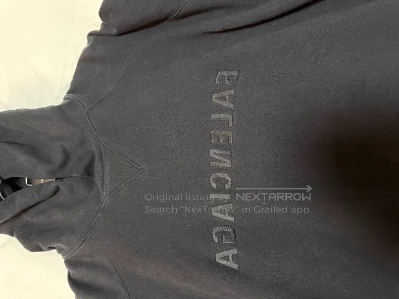 Balenciaga Balenciaga Logo Print Patchwork Hooded Long Sleeve Sweatsh Size US S / EU 44-46 / 1 - 2 Thumbnail
