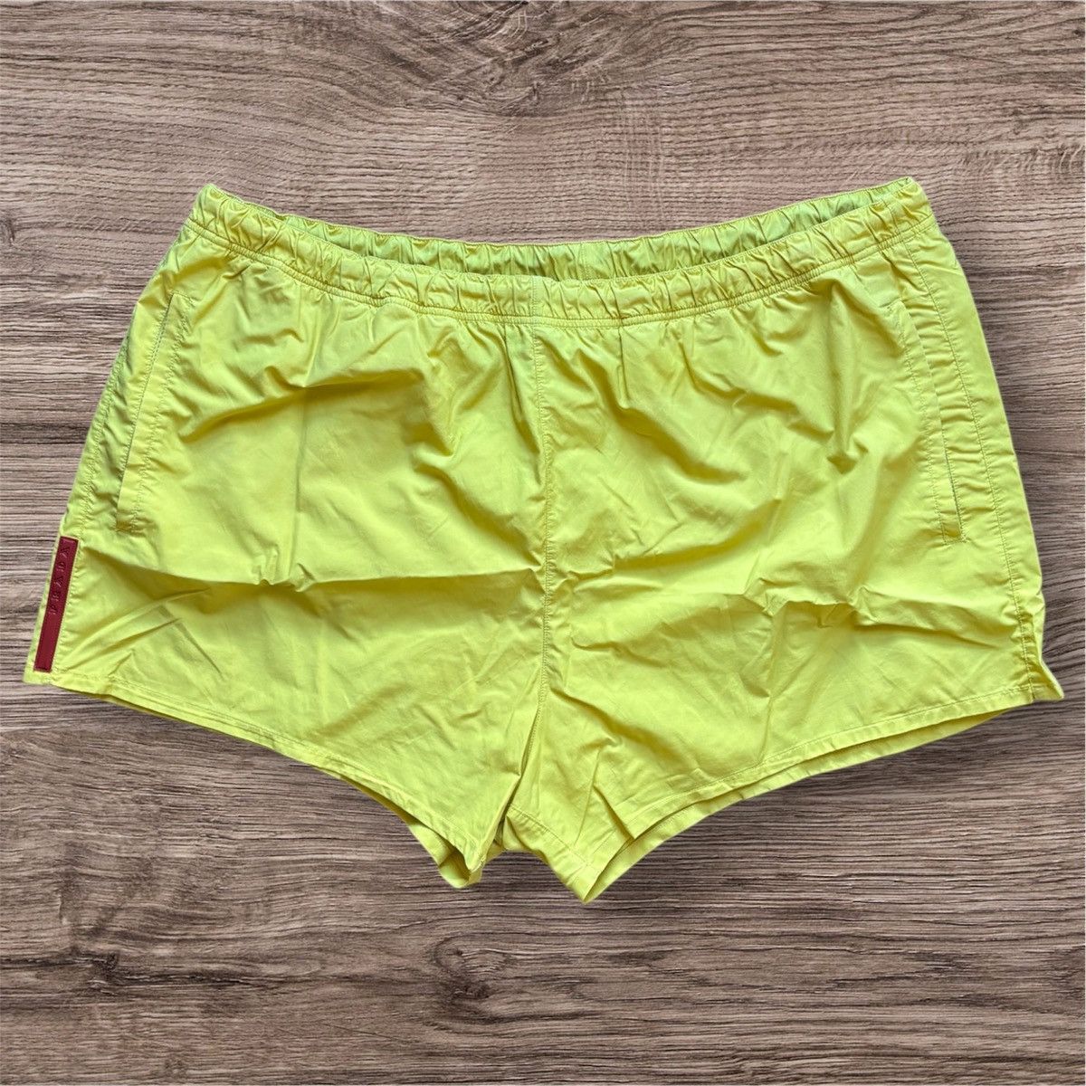 Vintage Prada Nylon Swim Trunks Linea Rossa Red Tab