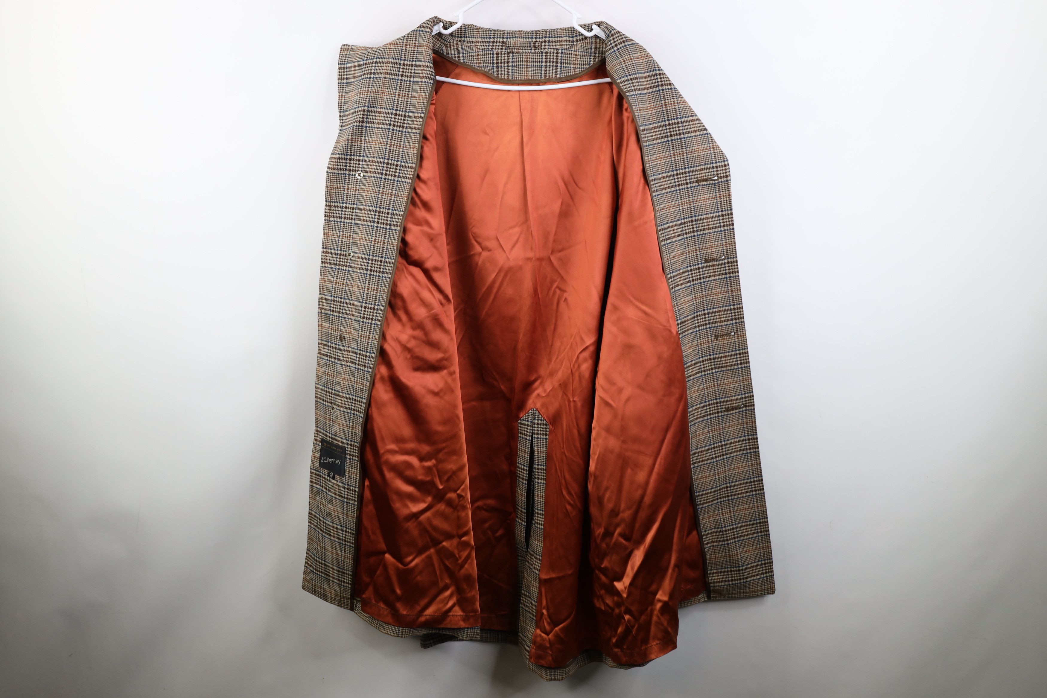 Vintage Vintage 60s 70s Streetwear Houndstooth Plaid Trench Coat USA Size US XXL / EU 58 / 5 - 9 Thumbnail