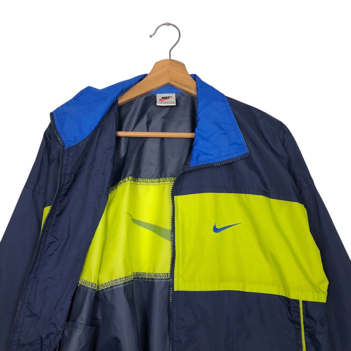 Nike Vintage Nike Swoosh Windbreaker — Electric Yellow Panel Size US M / EU 48-50 / 2 - 13 Thumbnail