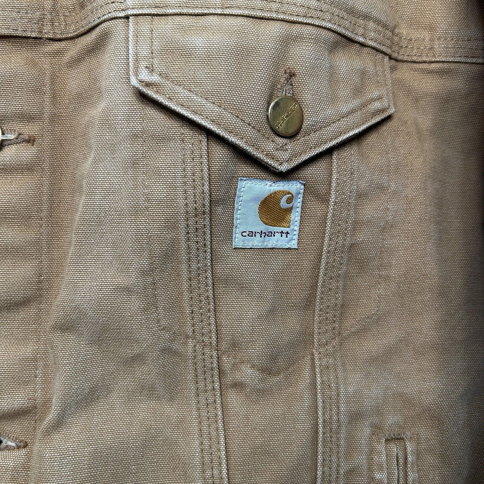 Carhartt Vintage Carhartt Unlined Trucker Jacket “Tan” J109 BRN Size US XL / EU 56 / 4 - 3 Thumbnail
