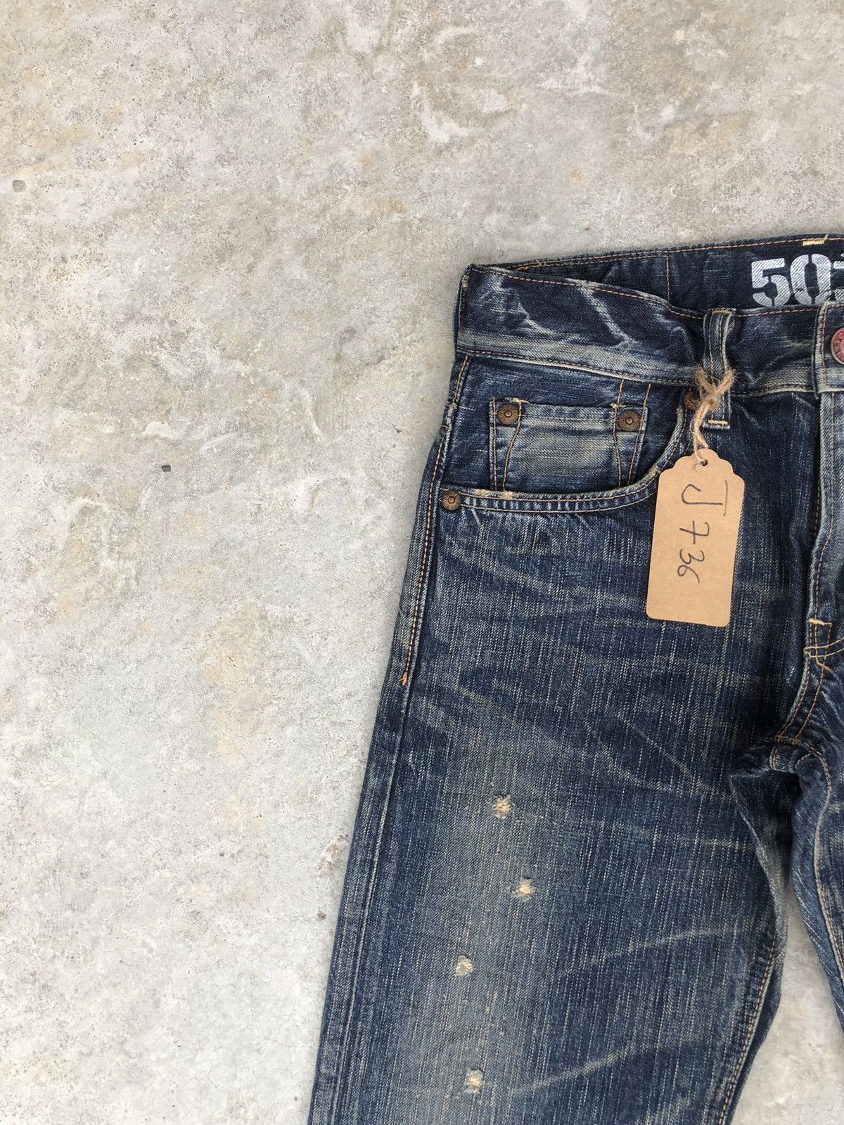 If Six Was Nine Japanese Edwin 503 Flared Jeans Bootcut Distressed Jeans Size US 31 - 4 Thumbnail