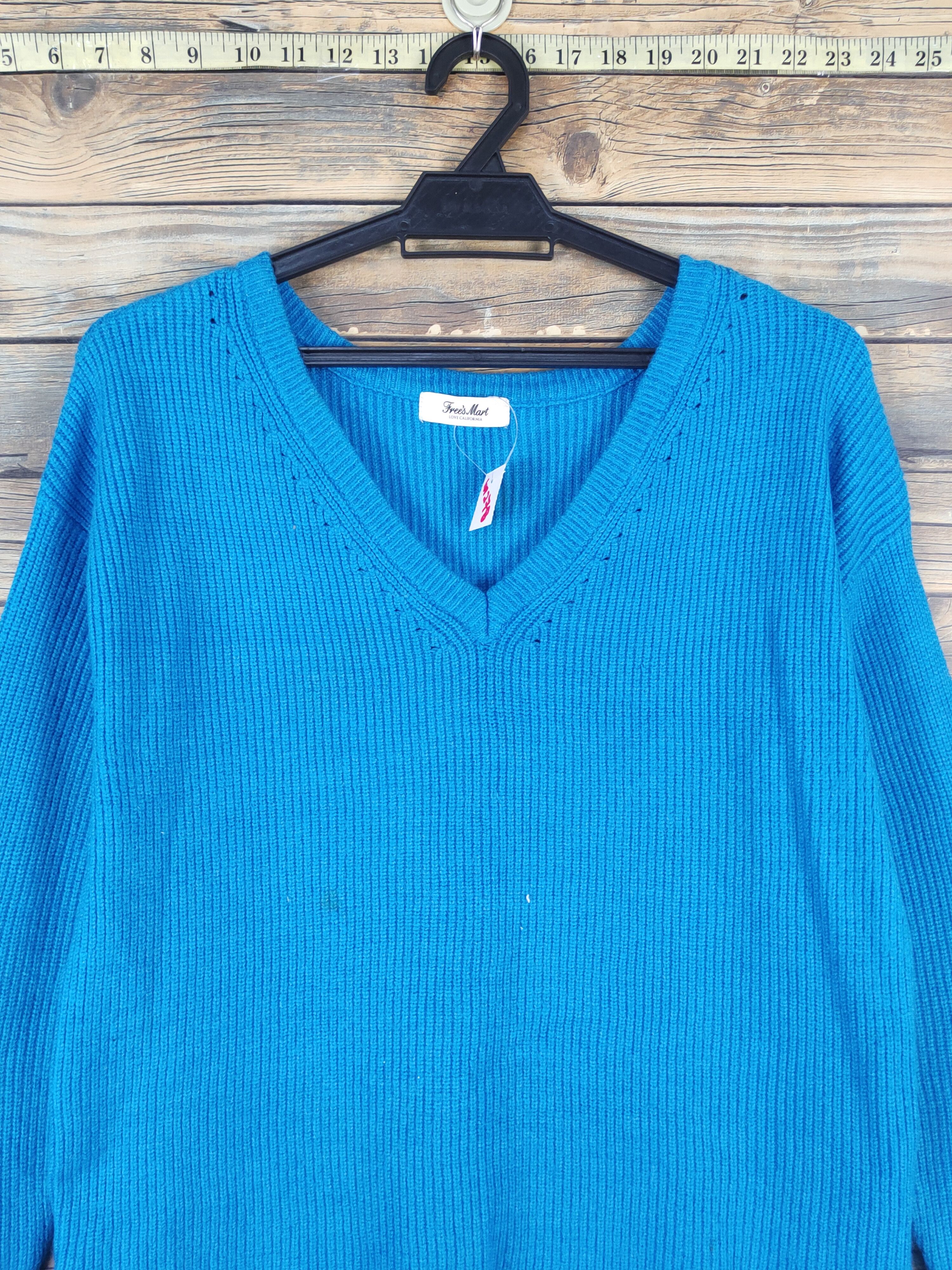 Homespun Knitwear Free's Mart Blue Knitwear Sweatshirts #W1278 Size M / US 6-8 / IT 42-44 - 2 Thumbnail