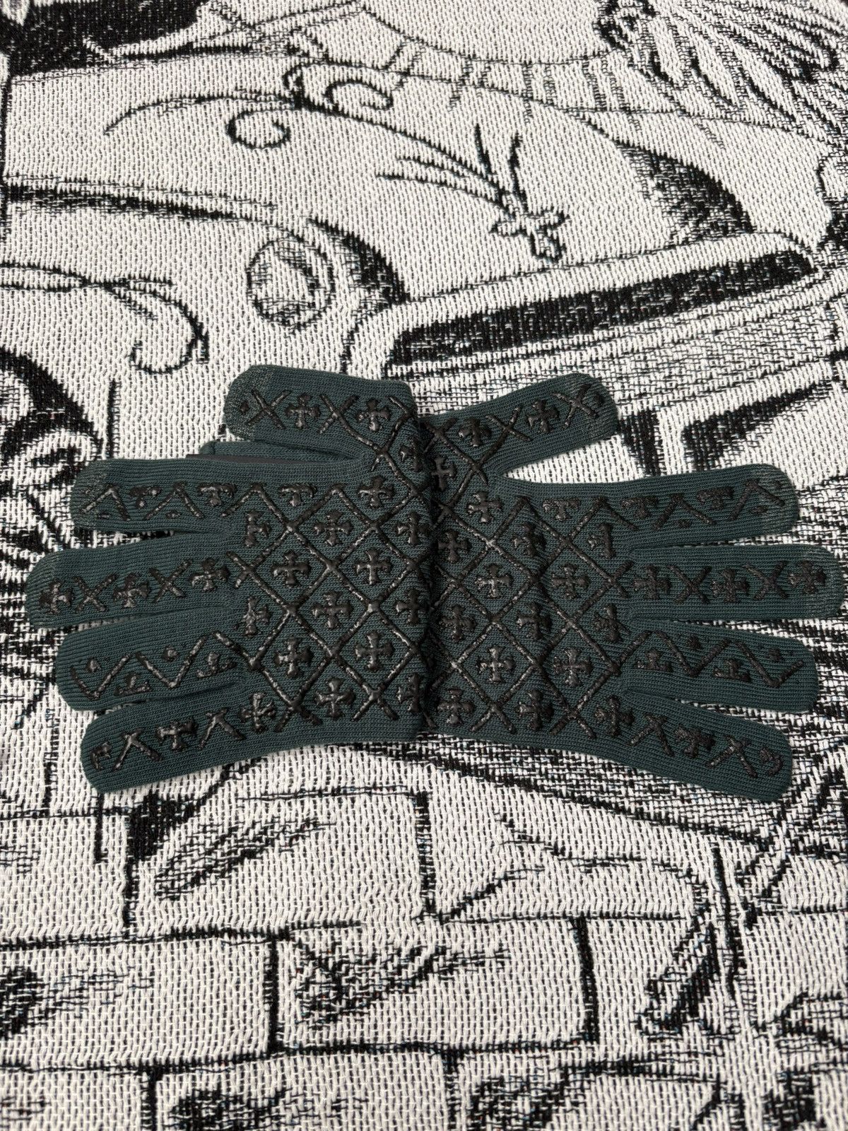 Chrome Hearts GLOVES WORK CHECKMATE MIDNIGHT GREEN Size ONE SIZE - 4 Thumbnail
