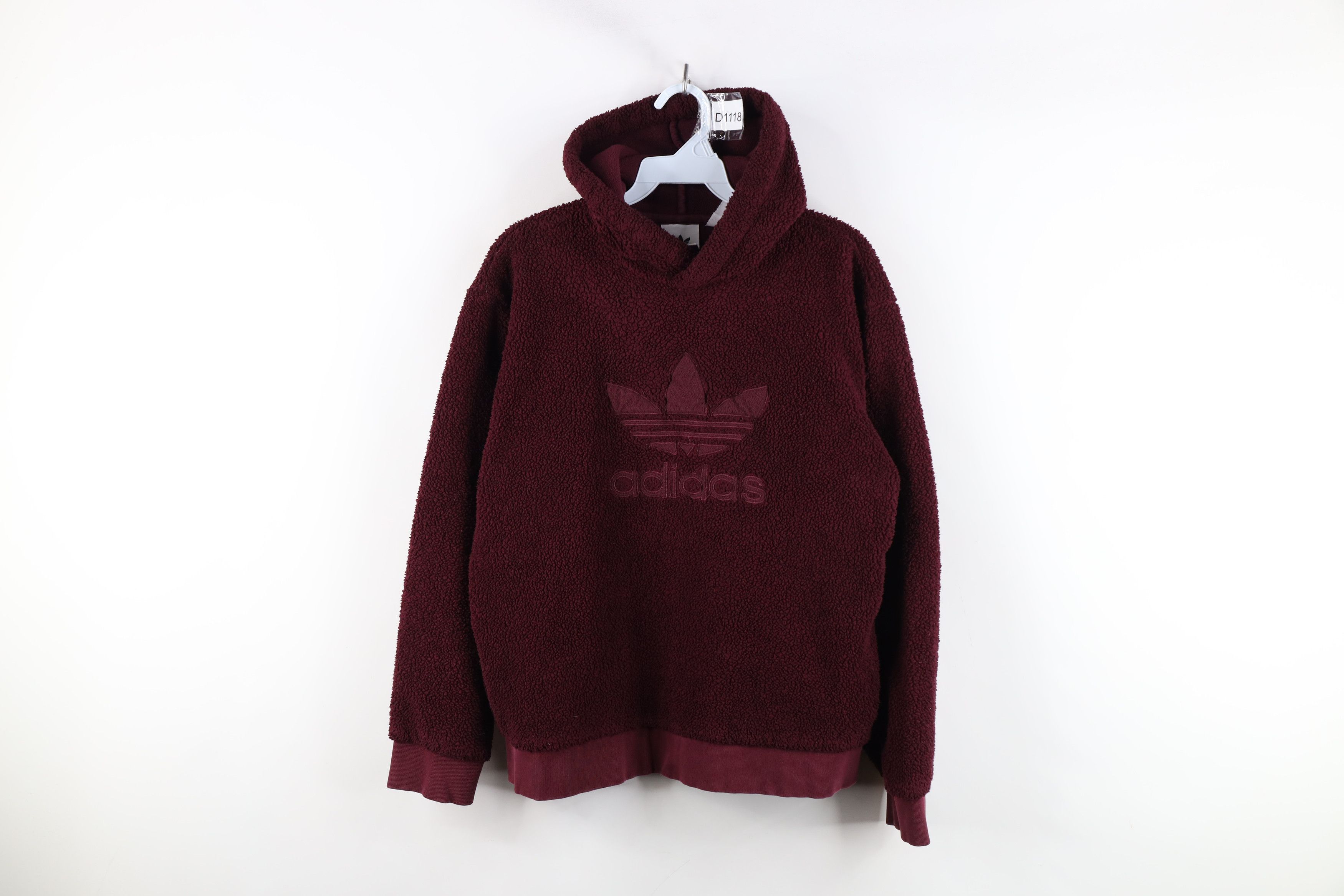 Adidas × Vintage Y2K Adidas Trefoil Logo Deep Pile Fleece Hoodie Purple Size S / US 4 / IT 40 - 1 Thumbnail