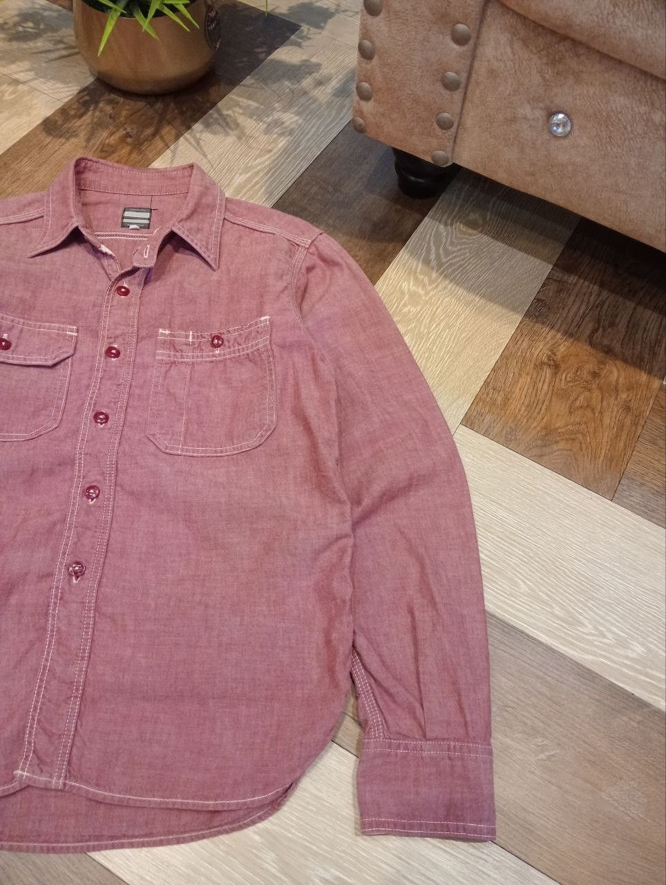 Momotaro Jeans MOMOTARO JEANS 5OZ SELVEDGE CHAMBRAY WORK SHIRT Size US S / EU 44-46 / 1 - 4 Thumbnail