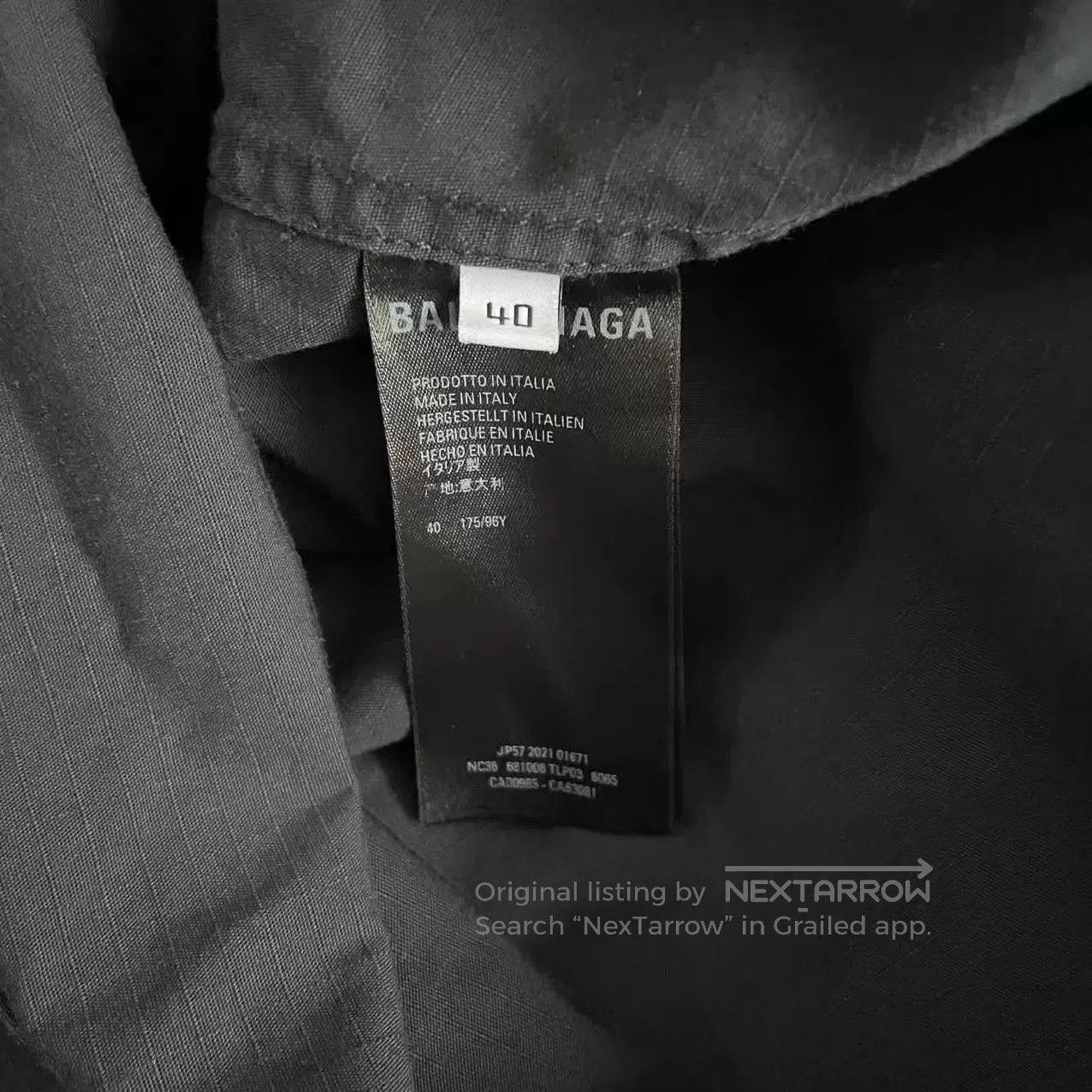 Balenciaga Black Long Sleeve Button-Up Utility Shirt. Size US M / EU 48-50 / 2 - 4 Thumbnail