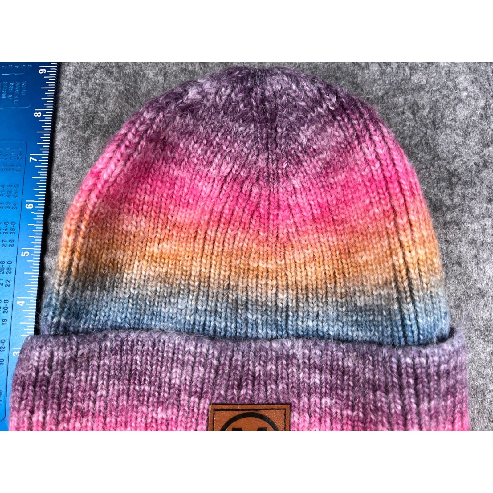 Vintage Simply Malia Made Beanie Women One Size Pink Orange Purple Knit Acrylic Ombre Hat Womens Beanie Size ONE SIZE - 3 Thumbnail