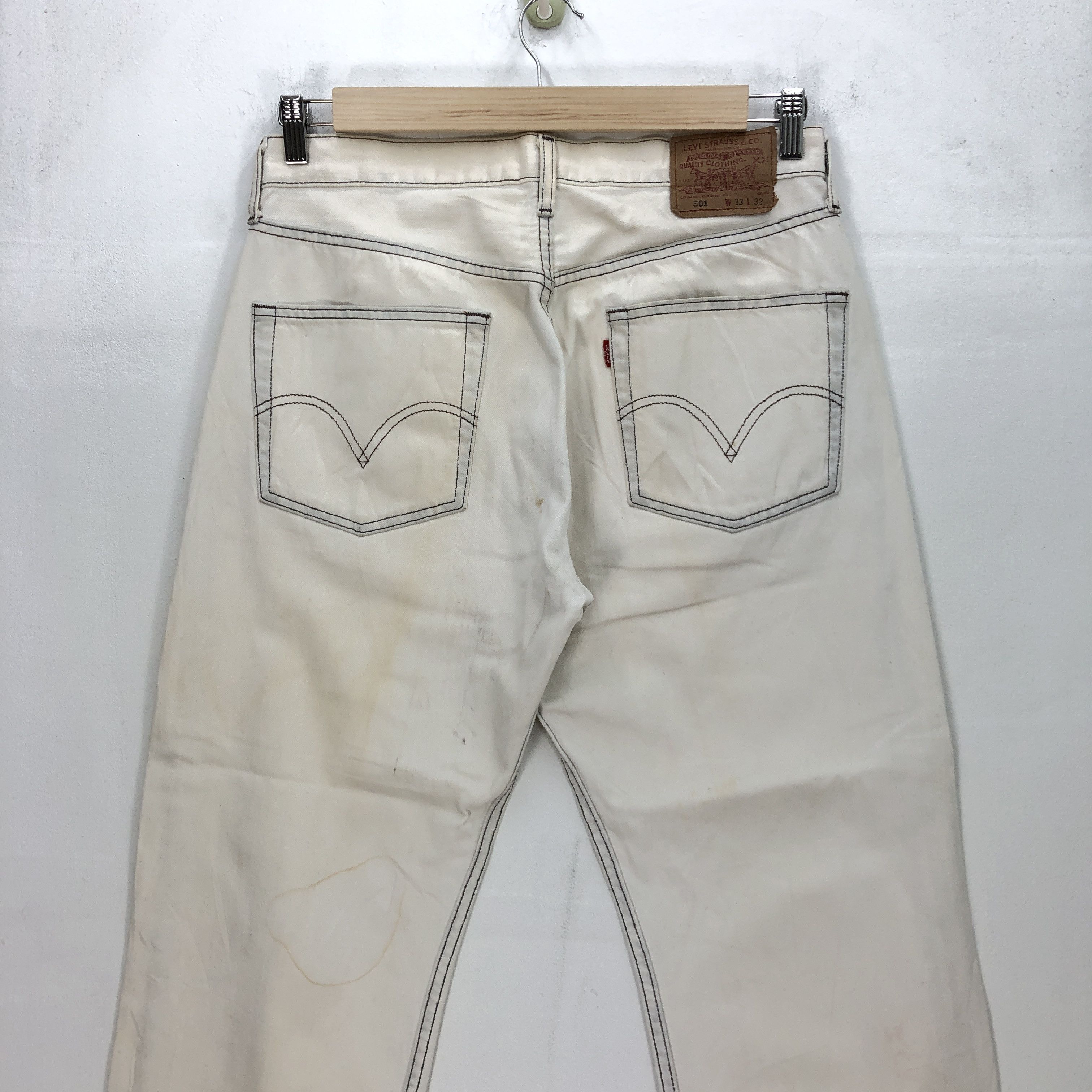 Levi's Vintage Levis 501 Light Wash Jeans Levi's 501 White Denim Size US 32 / EU 48 - 4 Thumbnail