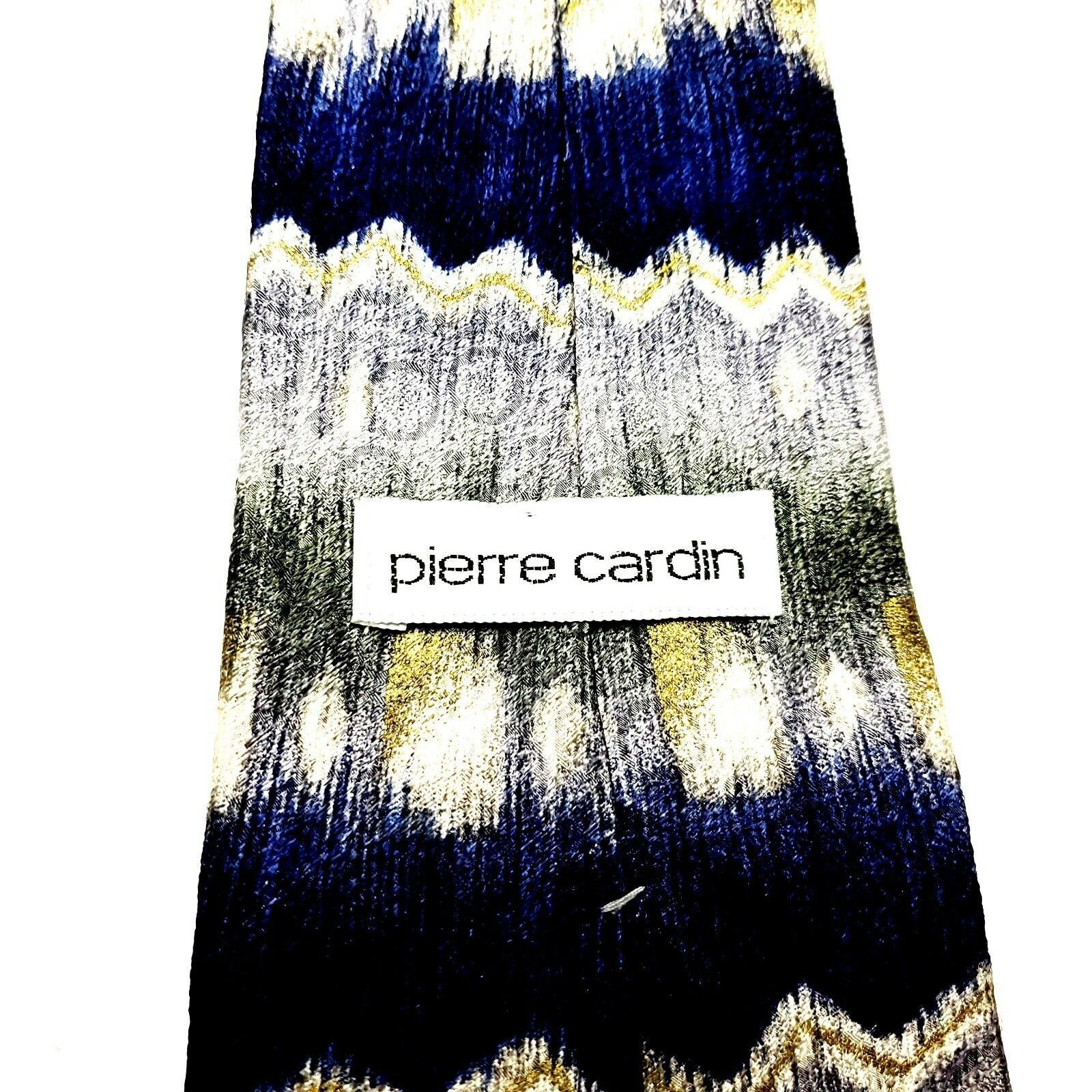 Pierre Cardin Pierre Cardin Silk Tie Print Abstract Blue Green Wide Size ONE SIZE - 3 Thumbnail